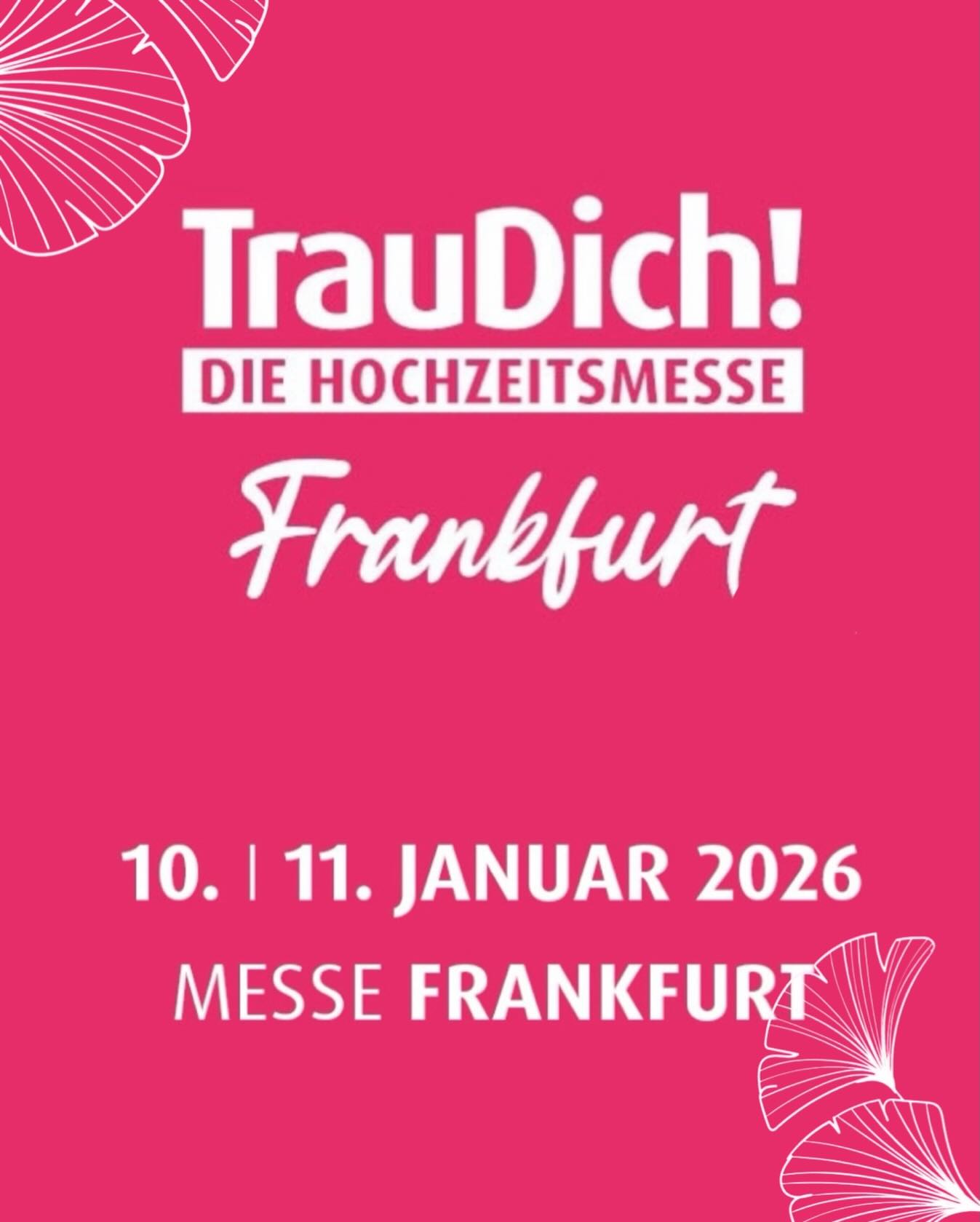 Das neue Jahre startet für uns als Aussteller auf der TrauDich! in Frankfurt. 🩷
Besuchen Sie uns am kommenden Wochenende in der Messe Frankfurt - Halle 1.2, Stand B14.
Samstag, 10. Januar von 10 bis 17 Uhr
Sonntag, 11. Januar von 10 bis 17 Uhr
Wir freuen uns auf Ihren Besuch! #diegabel_cateringevents #traudich #hochzeitsmesse #frankfurt #cateringrheinmain