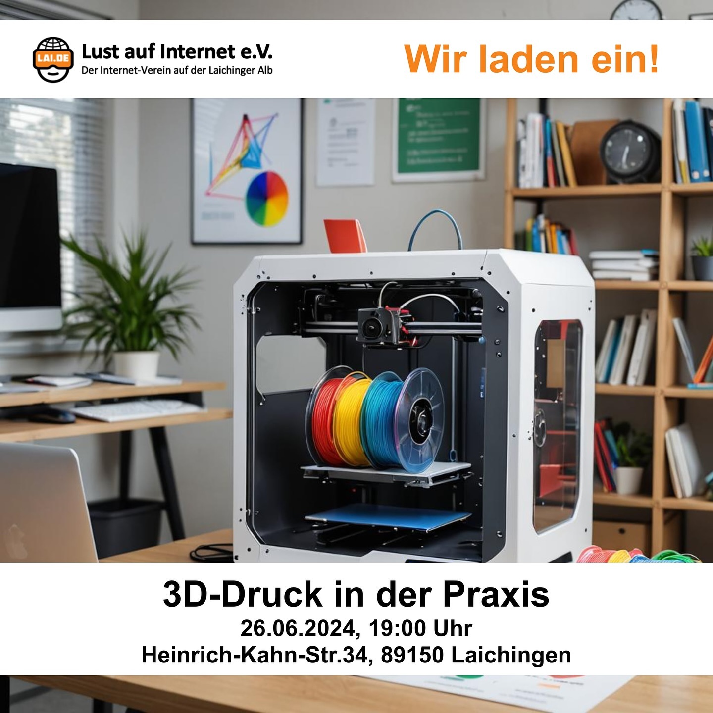Alles zum Thema 3D-Druck. Am Mittwoch bei LAI. Grundlagen, Arbeitsweise und viele Beispiele für einen erfolgreichen Druck zeigen wir an 26.6. um 19:00 Uhr im Vereinsheim.
#Laichingen #laichingeralb #3ddruck #lustaufinternet #workshop #albdonaukreis #digitalstrategy #3dprinting #3dprinter #stadtbüchereilaichingen #bambulab #ultimaker