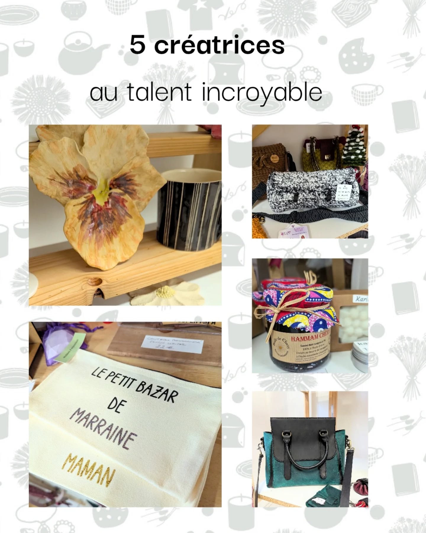 Retrouver à la boutique plus d'une trentaine de créateurs au multiple talent et dans des domaines très variés !
#BoutiqueDeCréateurs #artisansfrancais #artisant #creatricefrancaise #creationfrancaise