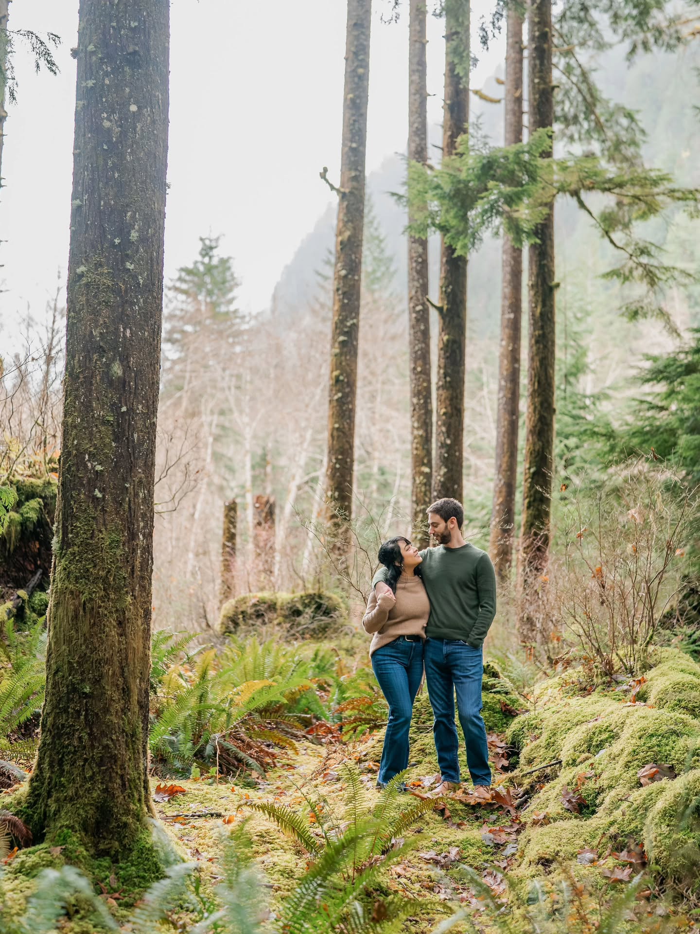 These two wanted a very PNW themed engagement session and this location did not disappoint. Add a little bit of mist into the mix and it was a perfect combination.