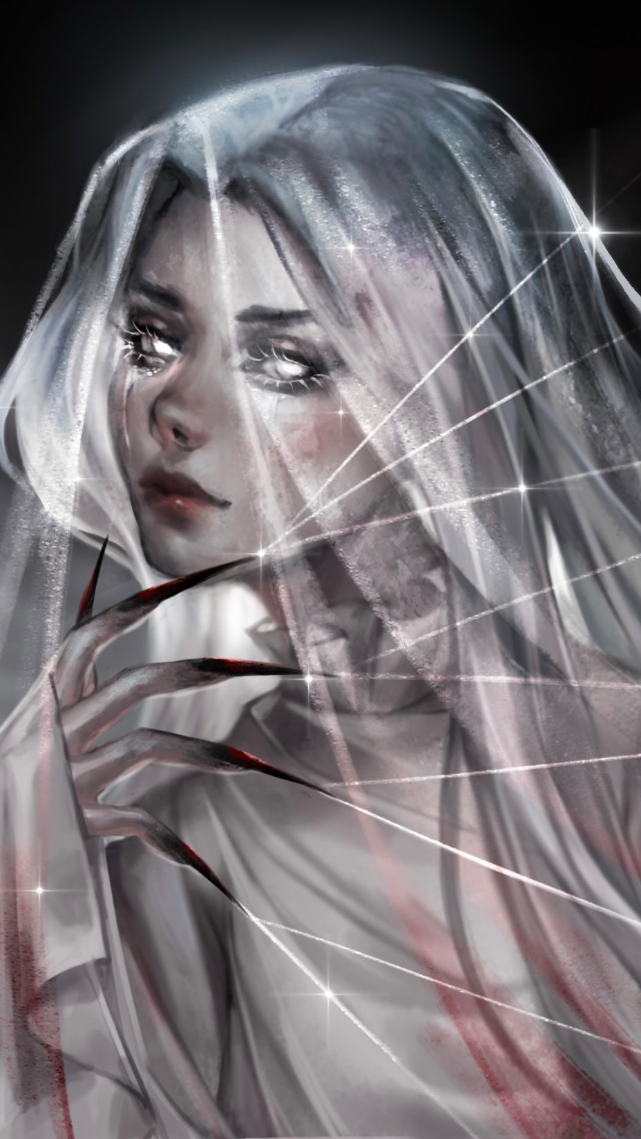 🥀HAUNT ME. - Creation of the @BlendBunnyCosmetics Goth Palette Cover Art.
Illustrated by me, @Darqprism.
See how the artwork comes to life in 7 hours of drawing sessions condensed in 30 seconds ~
Maggie has been one of my favorite people to work with, because her vision transcends medium and feels like a telepathic connection when she’s revealing it to you. I didn’t know how much she would inspire me until I saw this color story and found that it was the makeup palette I was in search of for ages! It lured out this enchanting phantom from the depths of my mind, and when she gave me her idea for the cover, it was like a dark angel was summoned to my photoshop canvas. 💀
I often change the course of an art piece in its process, but this one knew herself from the start. She knew who she was, like she had been waiting a century to manifest. This woman in white has to be one of my favorite portraits to date.
All the kind words about the cover made my December, without a doubt. This community is so loving and I am honored to be a part of it now. I would have sold my soul to the palette and lippies even if I wasn’t an artist, because these formulas are immaculate! Thank you again to Maggie for this incredible opportunity to be a part of a brand I am super proud of. 🖤