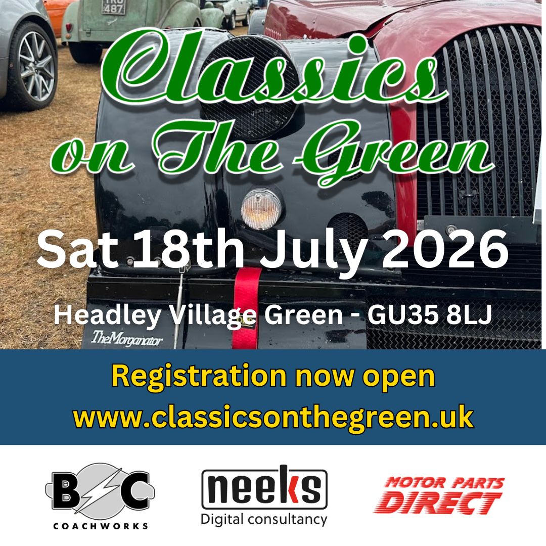 Confirmed for 2026. Classics on the green is now open for registration.
Free admission for the general public.
Showcars and Stalls can now register on the website https://www.classicsonthegreen.uk/
Now on their 5th year. All monies raised go towards supporting local charities.
Neeks is proud to sponsor and support this event for the 2nd year in a row.
#headley #localevents #classicsonthegreen #classiccarshampshire #classiccarshow