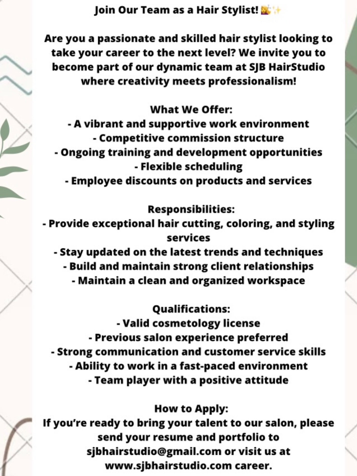 Hiring new talent 😃