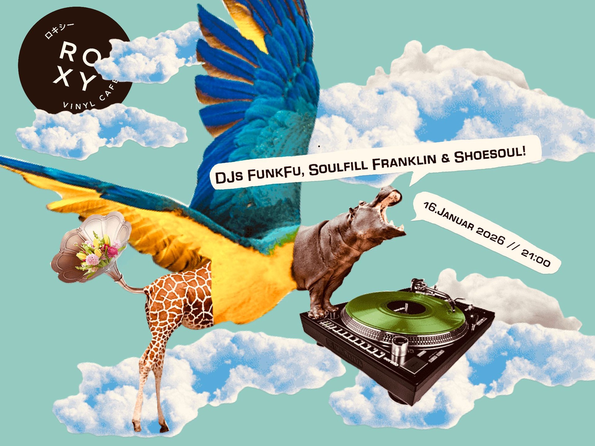 Roxy Vinyl Friday / DJs Funkfu, Soulfill Franklin & Shoesoul!
Freitag, 16. Januar 2025, 21:00
Gratis Eintritt!
Funkfu, Soulfill Franklin & Shoesoul legen Vinyl-Schätze auf den Plattenteller…
@shoesoul_rhythmtime @basileus0815
#roxyvinylcafe #winterthur #nightlife