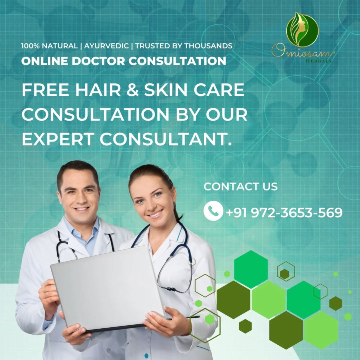 Free hair care and skin care consultation with our expert consultant. Discover the right routine for your unique needs and see visible results.
Book Appointment now
+91 9723653569
