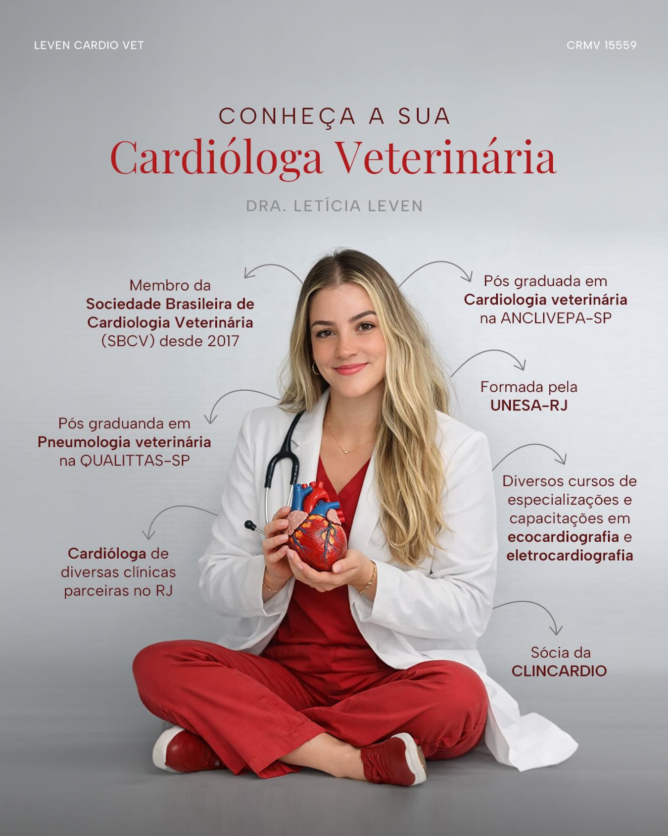 Conhecer quem cuida do coração do seu pet faz toda a diferença.
Sou a Dra. Leticia Leven, médica veterinária especializada em cardiologia veterinária, e minha missão é oferecer um cuidado técnico, humano e individualizado para cada paciente.
Atuo em diversas clínicas no Rio de Janeiro e também com atendimento domiciliar, sempre com o mesmo compromisso: escutar, investigar e cuidar com responsabilidade.
A cardiologia veterinária vai muito além de exames. Ela é sobre prevenção, qualidade de vida e tranquilidade para quem ama seu pet.
Se você busca um acompanhamento cardíaco seguro e especializado, estou aqui para cuidar de quem é mais importante para você.
🫀 Cardiologia veterinária no RJ
📍 Clínicas parceiras e domicílio
📲 Agendamentos pelo link na bio