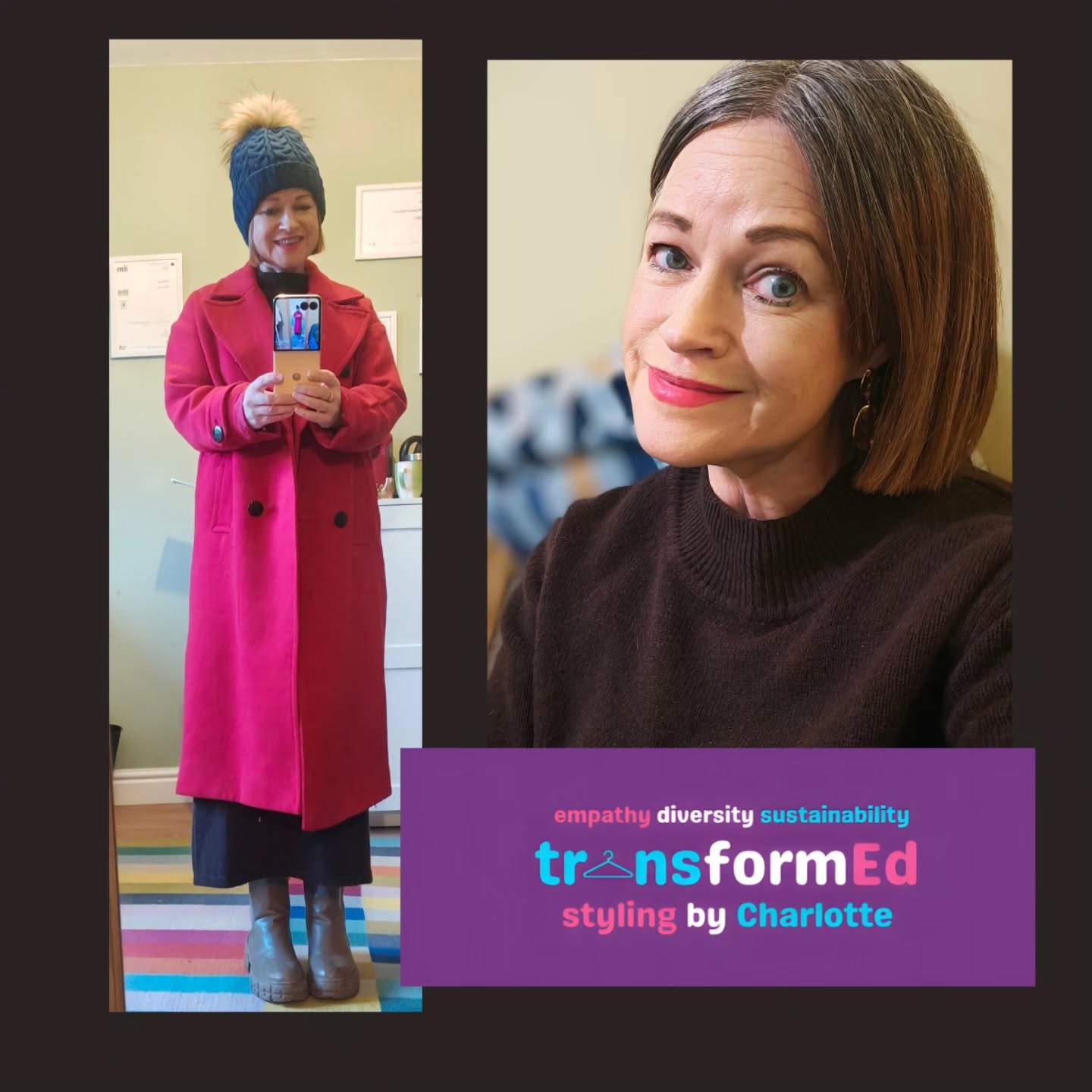 These days, I wear neutrals, hence the all Bitter Chocolate skirt co ord. The urge to sling on something bright and colourful remains! Colour Analysis and Personal Styling help you find both vivid and neutral shades to suit your skin tone and personality.
❤️🤎
Co ord @_kettlewell
Coat, boots and hat second hand
Hat from a Trans Support Hub Clothes Swap I volunteered at in the Autumn
🤎❤️
Personal Styling Hull
Colour Analysis Hull
Sustainable Styling