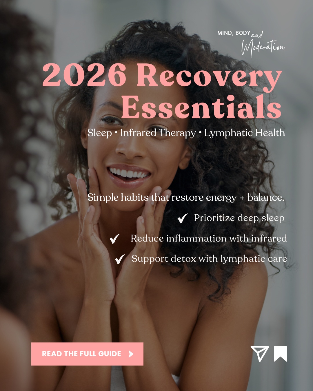 A vibrant life starts with recovery and in 2026, three tools are making the biggest impact for women: quality sleep, infrared therapy, and lymphatic health. ✨
These simple habits boost energy, reduce inflammation, support immunity, and help your body feel balanced again.
If you’ve been feeling tired, puffy, or overwhelmed… focusing on recovery may be exactly what your body needs.
👉 Comment “RECOVERY” and we’ll send the full guide to your inbox!
#MindBodyModeration #WellnessForWomen #RecoveryEssentials #SleepSupport #InfraredHealing #LymphaticHealth