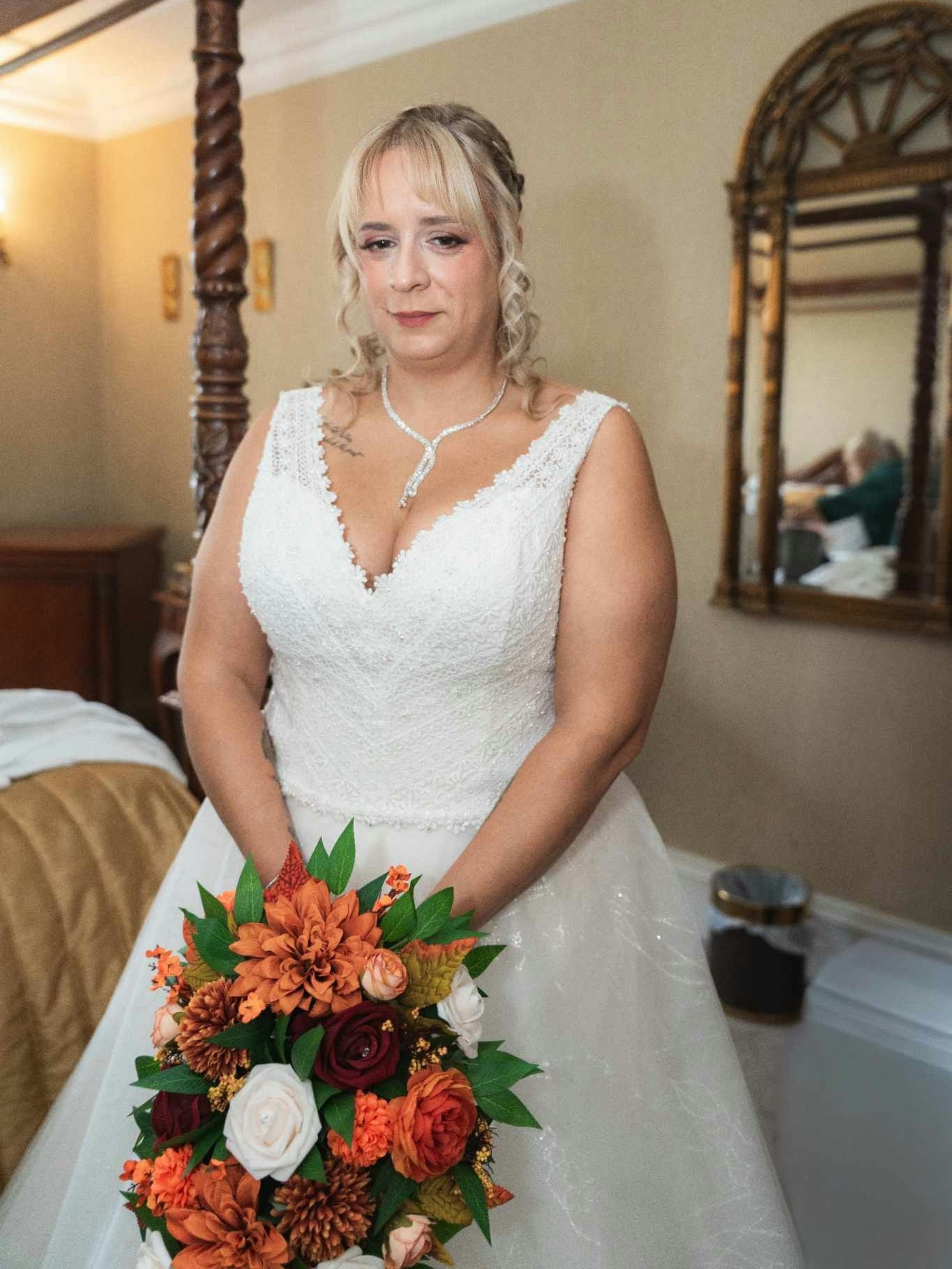 Danielle looked absolutely breathtaking in one of our ready-to-wear bridal gowns, featuring a beautifully detailed lace bodice and a glittering skirt with soft floral designs ✨
She didn’t stop there, her daughters wore stunning dark green dresses from our prom collection as her bridesmaids, complete with delicate flowers and lace. The colour theme carried through to her florals and chair bows, creating a look that was personal, elegant and beautifully cohesive 💚
Thank you, Danielle, for letting us be part of such a special day!
#LilysBoutiqueSheffield #RealBride #GreenBridesmaids #FloralDetails #PromDressBridesmaids #ReadyToWearBridal #WeddingInspo