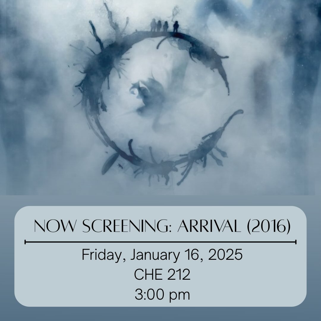 Welcome back, everyone! We’re starting the year off strong with a screening and discussion of Arrival (2016). Join us in CHE 212 this Friday at 3pm. There will be popcorn!
#ucalgary #ucalgarylinguistics #popculture #scifi #conlangs