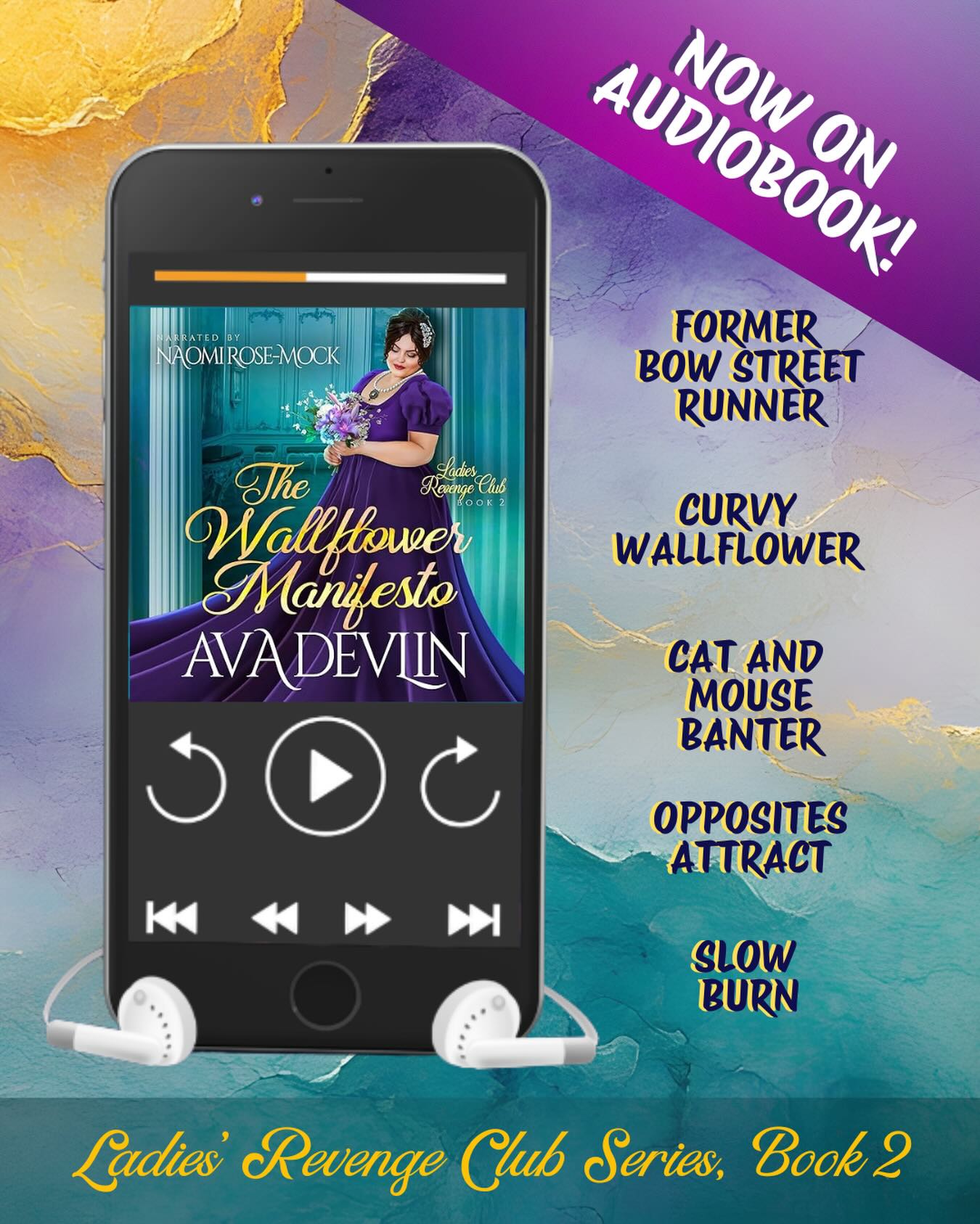 Look what’s on audio… The Wallflower Manifesto!! Now you can listen to Millie and Abe’s HEA… brought to life by the amazing Naomi Rose-Mock.
Available here
https://amzn.to/49Bv9Tq
Former Bow Street Runner
Curvy Wallflower
Cat and Mouse Banter
Opposites Attract
Slow Burn
Millie Yardley has never fit the mold.
Older than her newly married sister, curvier than society deems fashionable, and perfectly aware that no one expects her to do much beyond fade quietly into spinsterhood, Millie decides to try something new.
When she accepts the position of lady’s companion to a formidable dowager countess, Millie returns to a London that looks different than the one she remembers. Suddenly, there seem to be many ways to be a woman. Bold ways. Complicated ways. Ways no one ever told her were allowed. Her pen can hardly keep up with every new thing she sees, all of it a revelation for girls like her: the wildflowers in a sea of English roses.
Abe Murphy isn’t stalking anyone! He’s investigating.
Former Bow Street Runner turned private agent, Abe is looking into a case on behalf of his housemate, London’s most notorious reformed scoundrel. The last thing he expects is to get caught by a sharp-eyed wallflower with a devastating mind and no patience for nonsense.
To distract her, he ropes her into an old jewel theft investigation he long ago gave up on. But Millie doesn’t give up. Not on a mystery, and not on a challenge like Abe Murphy. As their reluctant partnership turns into something far more intimate, Millie’s private writing takes on a life of its own. When her manifesto is published without her consent, it sets off a chain of events that could destroy reputations—or save lives. And Abe may be the only man willing to stand beside her when it matters most.