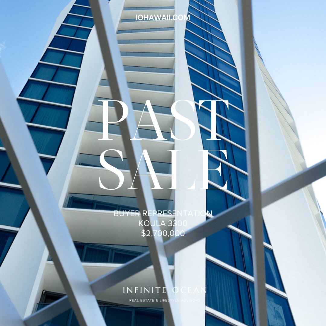 Koula 3300
3 bedroom | 2.5 bath | 2 parking
$2,700,000
Located in the heart of Honolulu, Koula is part of the premier Ward Village master-planned neighborhood along one of Honolulu’s most desirable coastlines. Designed by Studio Gang with interiors by Yabu Pushelberg, Koula represents the epitome of modern island living, blending striking architecture with thoughtful design.
Residents enjoy curated food and beverage experiences on the ground floor and immediate proximity to Victoria Ward Park, which is currently undergoing an exciting transformation. The location offers a rare balance of urban sophistication, walkability, and coastal lifestyle.
Sold by Ryan Tooley
RS-86261
Your trusted advisors in Ward Village.
Start the conversation: https://www.iohawaii.com/our-contact
#hawaiirealestate #wardvillage #koula #hawaiicondos