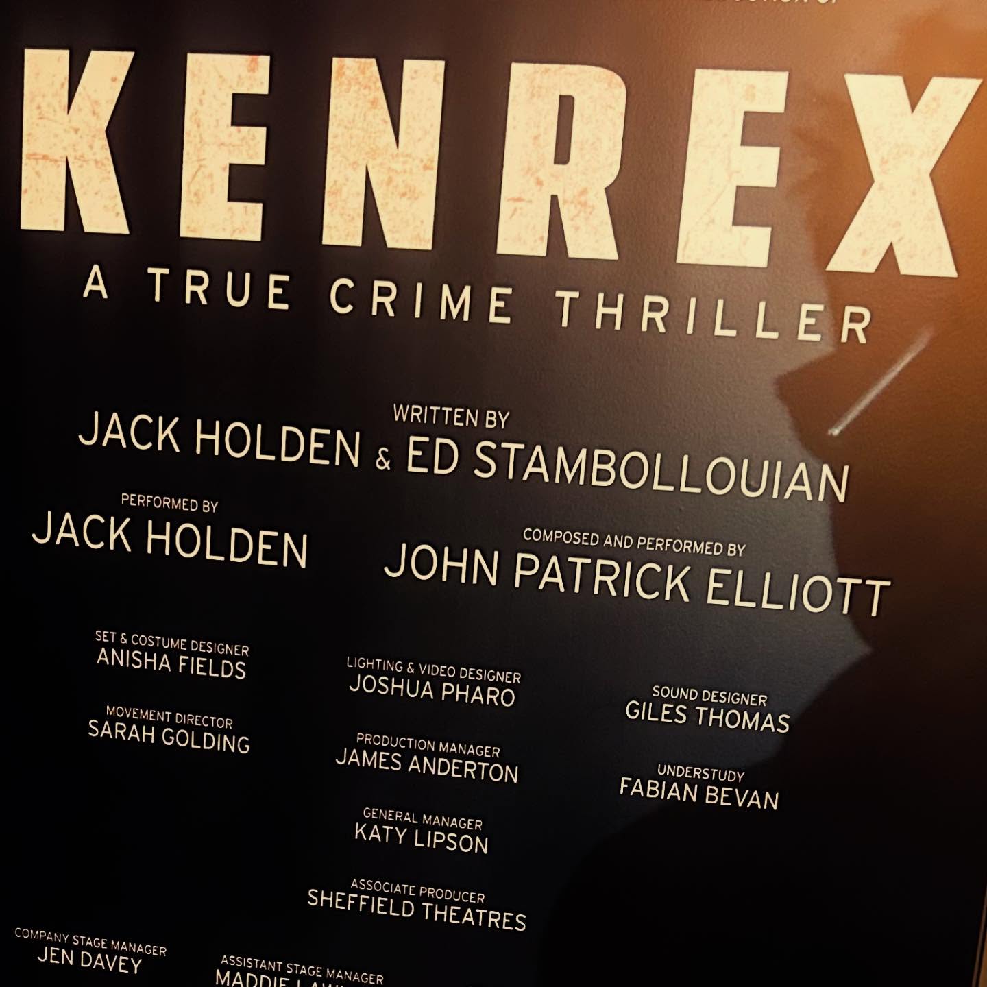 A phenomenal piece of solo theatre. Jack Holden delivers a totally engrossing true crime story, slipping between characters for two hours. He wasn't totally alone as I must mention his onstage musician John Patrick Elliot and the sound design by Giles Thomas which was sensational. An outstanding evening. ⭐️⭐️⭐️⭐️⭐️