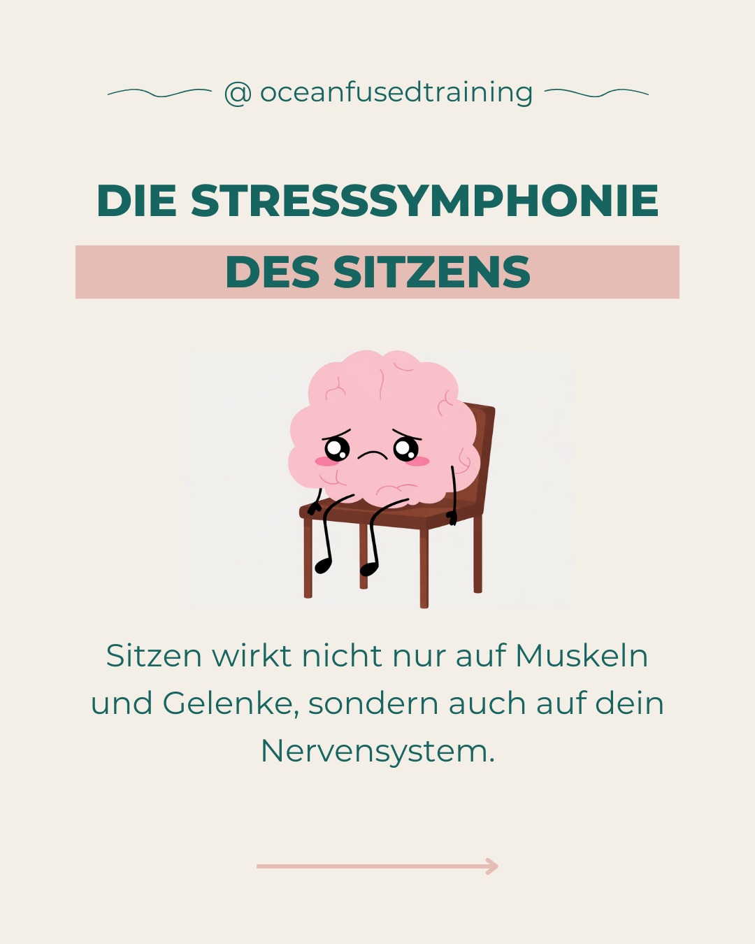 Langes Sitzen ist nicht nur ein Thema für Rücken und Haltung.
Es wirkt direkt auf dein Nervensystem.
Anhaltende Immobilität wird vom Körper als Stressor registriert.
Das Stresssystem wird aktiviert und bleibt es, solange Bewegung ausbleibt.
Typische Folgen im Arbeitsalltag:
🧠 Grübeln und Gedankenkreisen
❓ Zweifel und innere Unsicherheit
⚡ sinkende Entscheidungsklarheit und Konzentration
Was wir uns oft selbst zuschreiben, ist zu einem großen Teil eine Folge von Sitzen.
Die gute Nachricht: Du kannst gegensteuern:
⏰ Sitzphasen regelmäßig unterbrechen
🚶♀️ Bewegung als Abschluss von Arbeitsphasen nutzen
📞 Beim Telefonieren aufstehen
🥗 Verdauungsspaziergang in der Mittagspause
Müdigkeit nach Sitzen ist meist kein Energiemangel, sondern Bewegungsmangel.
-
Hi, wir sind Ocean Fused Training. Wir verbinden berufliche Weiterbildung mit Natur und Bewegung.
Folge uns für fundierte Impulse rund um Stressregulation, Selbstfürsorge und Resilienz im Berufsalltag.
#stressmanagement #bildungszeit #resilienz #oceanfusedtraining #bildungsurlaub #erleben #teambildung #embodiment