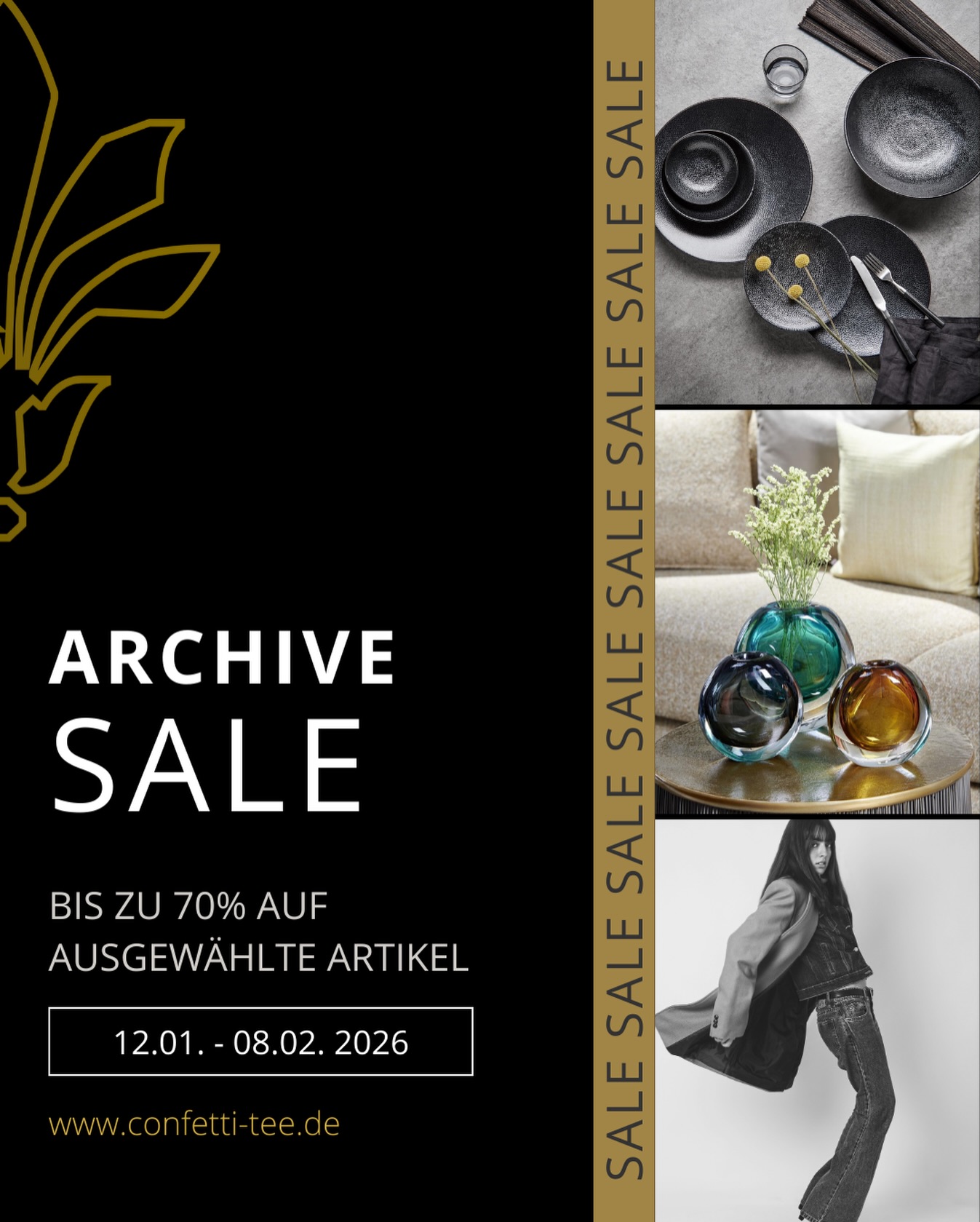 Großer Archive Sale ✨
Wir machen Platz für Neues.
Bis zu –70% auf eure Lieblingsteile aus Fashion, Wohnaccessoires & Interior *.
12.01. - 08.02.2026
First come, first love 🤍
*Tee & Delikatessen ausgenommen #concepstore#sale#archivesale#interior#lambertfashion
