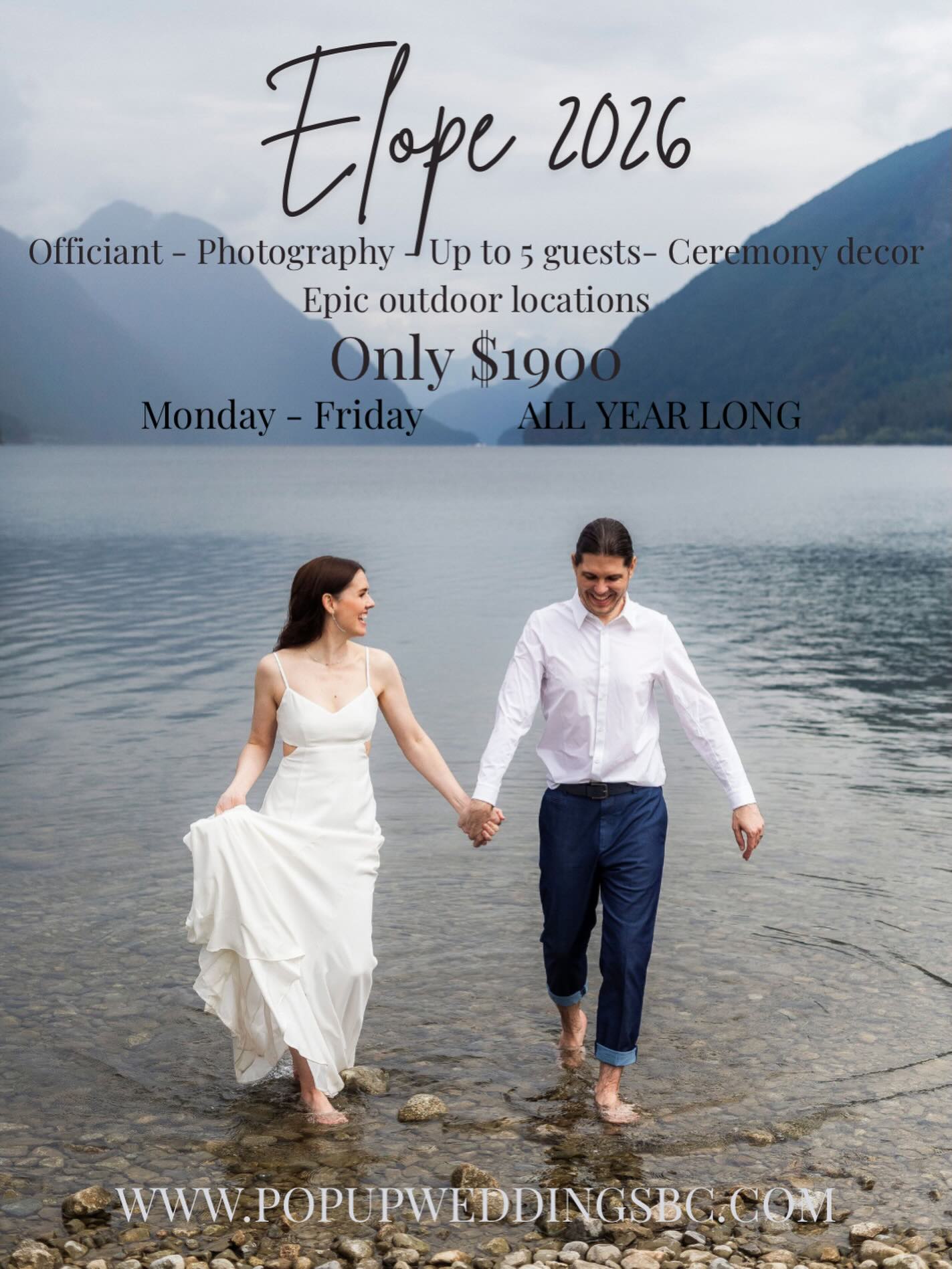 Intimate. Intentional. Unforgettable.
✨2026 Weekday Elopements✨
Officiant + photography + décor
Epic outdoor locations
ONLY $1900
Skip the big wedding. Choose the moment.
💌 Inquire via link in bio
.
.
Amazing photography by @johnbello.ca