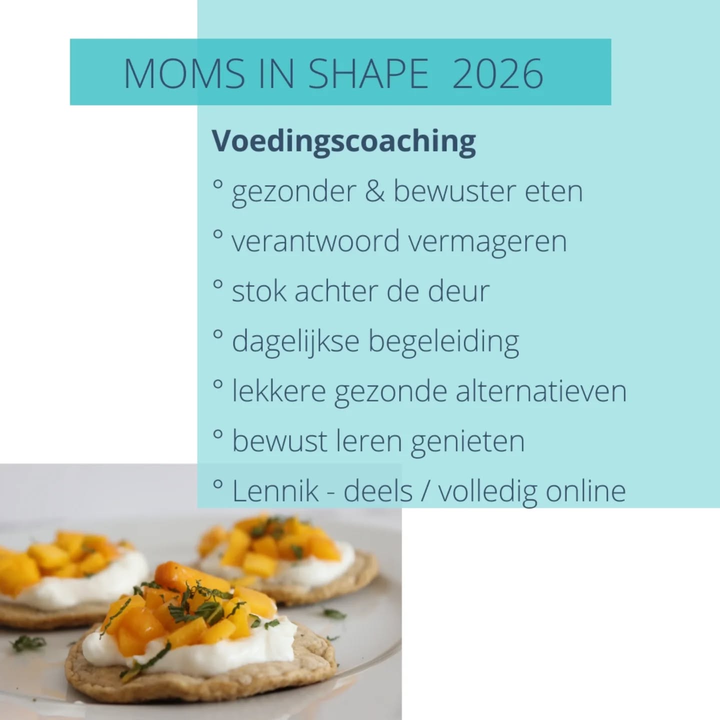 ✨ Moms in Shape – Aanbod 2026 ✨
In 2026 kan je bij Moms in Shape terecht voor begeleiding, inspiratie en verbindende momenten rond gezonde voeding, beweging en me-time.
Dit is het aanbod voor 2026:
🥗 Voedingscoaching
Wil jij stap voor stap gezondere keuzes maken binnen jouw huidige voedingspatroon?
✔ minder opgeblazen gevoel
✔ meer energie
✔ snelle, makkelijke en lekkere alternatieven
Je staat er niet alleen voor: ik ben jouw dagelijkse stok achter de deur. Samen sterk. 💪💛
👉 Mogelijk als wandelcoaching én online coaching of fysiek te Lennik.
👭 Start to Eat Healthy – met jouw eigen vriendinnengroep
Samen leren en groeien richting een gezonde levensstijl.
2 leerrijke en inspirerende momenten, praktisch, motiverend en gezellig.
🍝 De Gezonde Keuken van Catherine 👩🍳
Een inspirerende vrouwenavond rond een bepaald thema (Italiaans, Grieks, sushi, pizza, pasta, …).
Ik kook voor jou, zodat jij volop kan genieten van een avond me-time.
👉 Ook mogelijk privé, met jouw eigen vriendinnengroep.
🚶♀️ Events
Leuke en inspirerende zondagen, telkens gecombineerd met een wandeling.
📅 Eerste event 2026:
Zondag 25 januari – Sfeervol ontbijtbuffet & winterwandeling - nog enkele plaatsen vrij 😉
🌊 Verwendag met zicht op zee – “Deconnect by the sea”
Een dag vol vertragen, quality time en me-time.
Je wordt verwend met lekker en gezond eten.
Een origineel cadeau om te geven of samen te beleven. 🎁
🛒 Kortingscode MOMINSHAPE
Te gebruiken bij:
• @purasana_official - 20% korting
• @glutenvrijemarktcom - 10% korting
• @kpnifoodie - 10% korting
📱 Online inspiratie
Dagelijkse inspiratie via Facebook & Instagram.
Eet je glutenvrij? Volg ook mijn tweede account:
👉 @glutenfree_by_momsinshape
📩 Schrijf je in op de nieuwsbrief
Blijf als eerste op de hoogte van nieuwe events, data en inspiratie.
ℹ️ Meer info of vragen?
👉 www.momsinshape.be
💛 2026 = begeleiding, inspiratie en verbinding — met Moms in Shape.
#stokachterdedeur #voedingscoach #onlinecoach #vrouwenavond #vrouwen