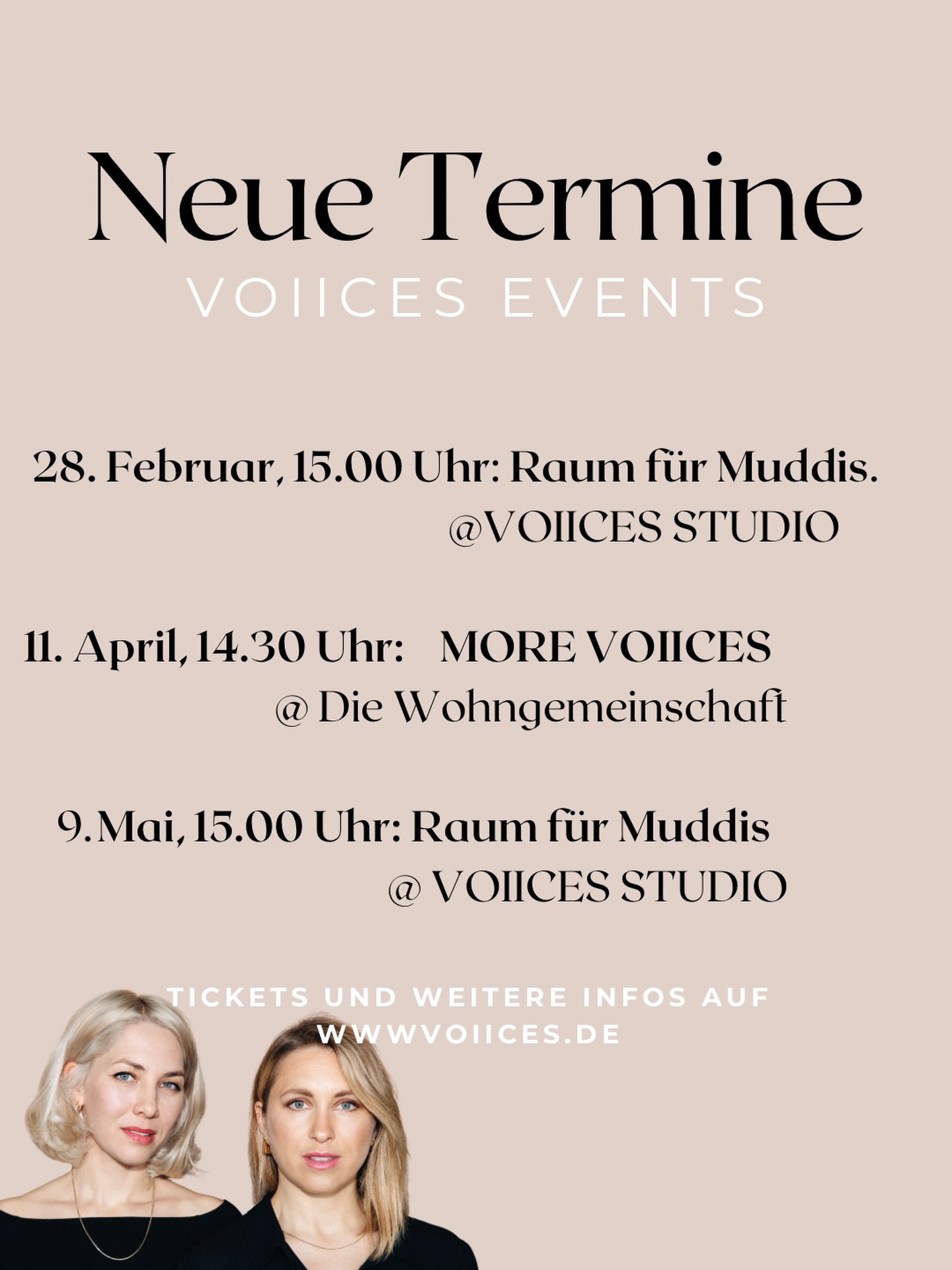 Ihr lieben Leute,
Wir habeb ein paar neue Termine für euch!
Wer ist dabei? 🤩🤩
Link zu den Tickets gibt‘s in der Bio 🥳