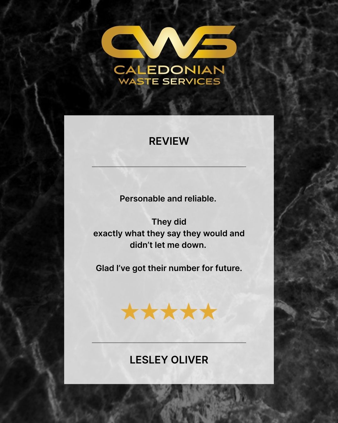 Reliable. Personable. No letting you down.
Thanks for the kind words, Lesley, we really appreciate it 🙌
Always here when you need us.
#caledonianwasteservices #reviewtime #edinburghservices #localbusinessscotland #wasteremovaledinburgh #trustedservice