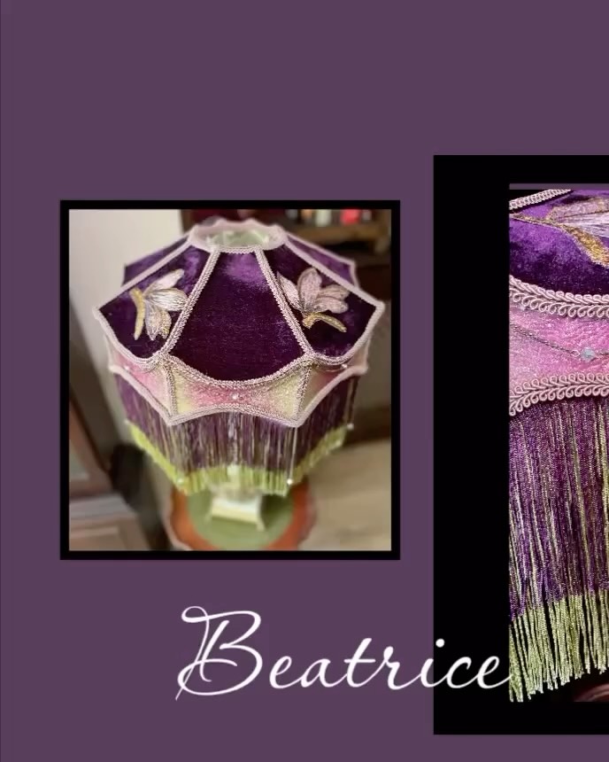Name: Beatrice (Meaning - ‘She who makes others happy’)
Colour: Plum/Lime Green/Pale Pink
Lamp Frame: Double Scalloped 14”
Lamp Style: Pendant/Table Lamp
Category: Vintage Glamour
£303.99
Go to www.ritzyroguelampshades.co.uk
.
.
#ritzyroguelampshades #beatrice #vintage #ritzy #vintageglamour