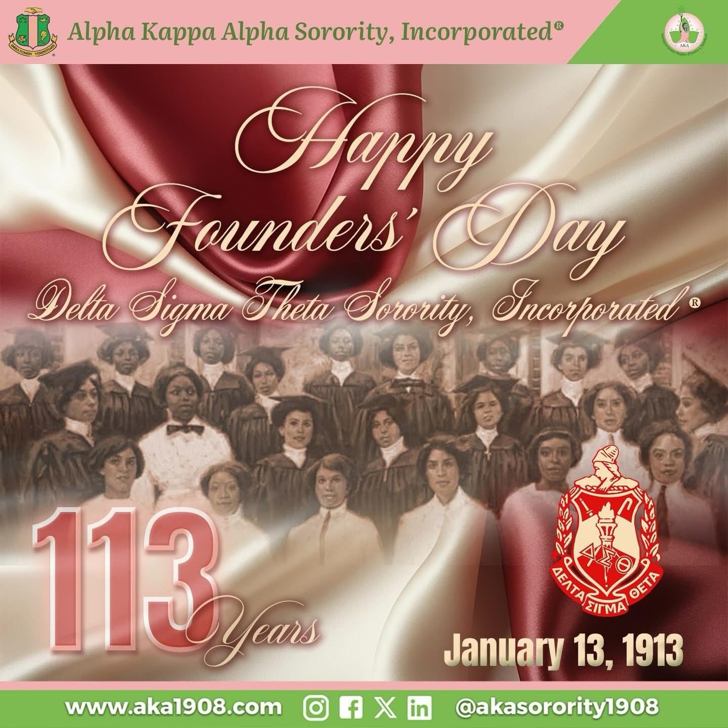 Warmest wishes to the Devastating Divas of Delta Sigma Theta Sorority Incorporated on their 113th Founders' Day celebration.