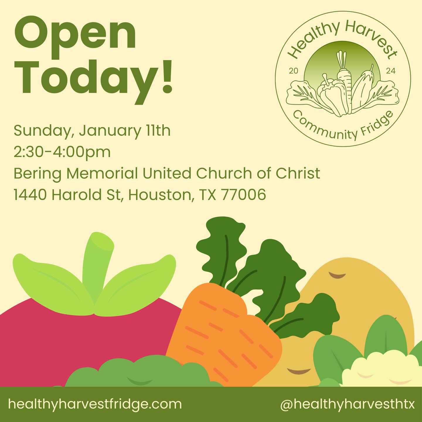 First opening of the year!
Come stop by to get some free groceries 🥗 see y’all soon 🔜