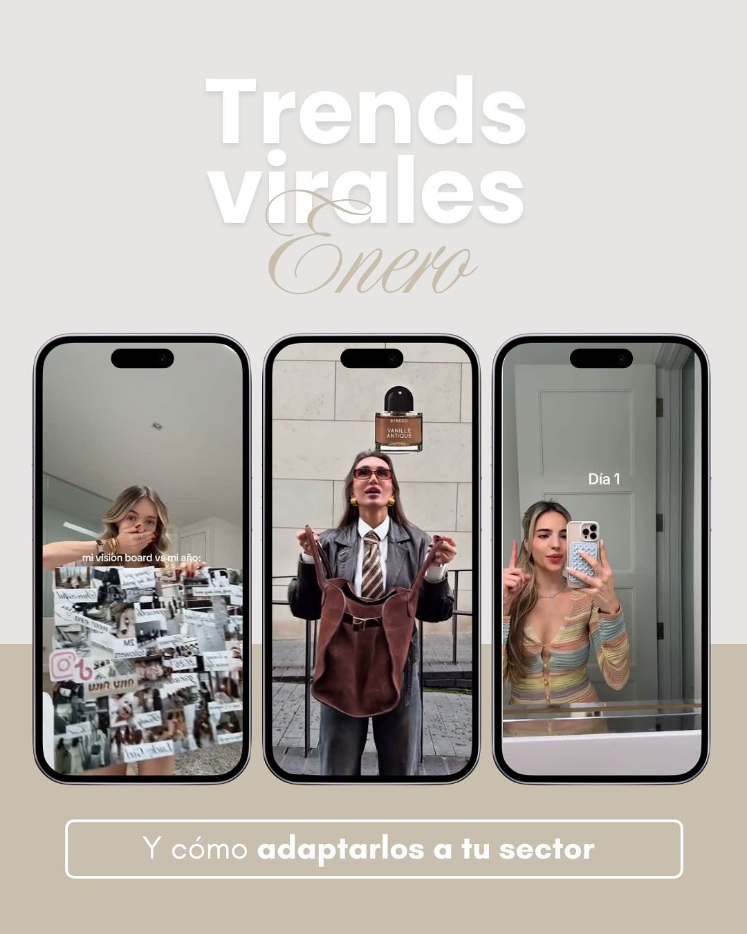 ✨ Te presentamos los trends más virales de enero 2026 y cómo puedes adaptarlos estratégicamente para impulsar tu negocio.
¿Cuál de estos trends vas a utilizar primero? 🤍
📍Guárdalo para tenerlo a mano y compártelo con tu amig@ creadora de contenido