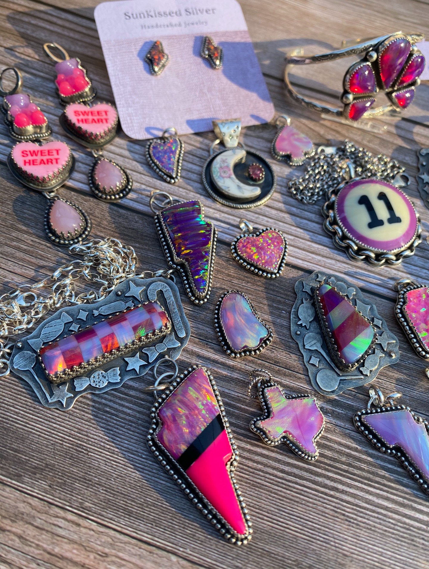 Purp Skurp 💖💜✨ These are all available for purchase, just slide into my DM’s & let’s make some magic happen.
.
#sterlingsilverjewelry #smallbusinessowner #silverjewelry