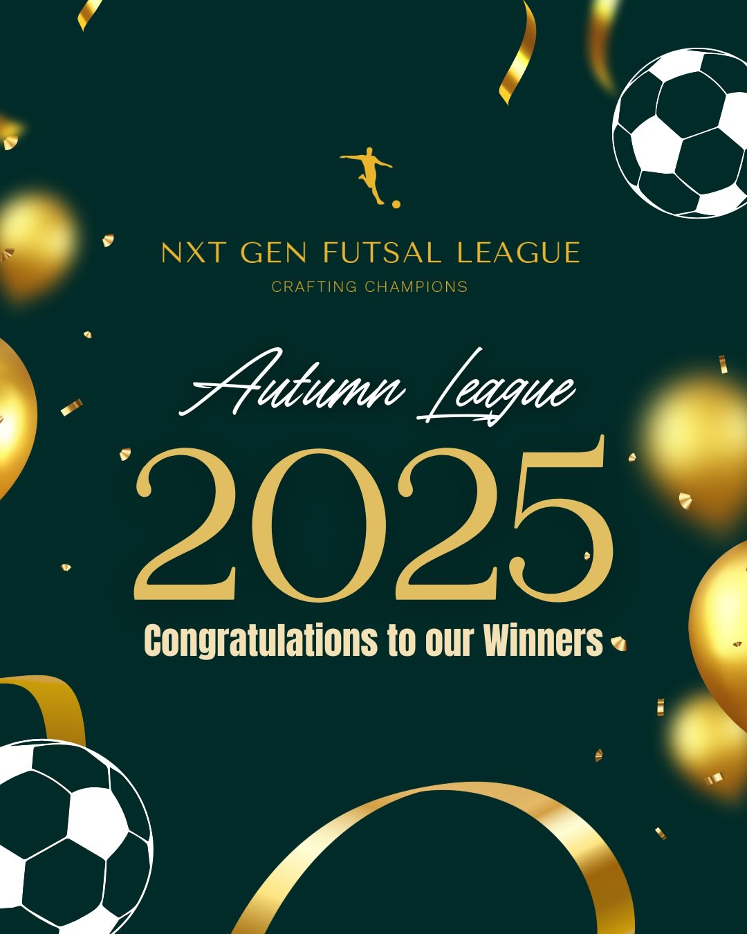 What an incredible Autumn League 2025! 🏆 Huge congratulations to all our champions and award winners.
Swipe to see the glory:
🥇 League Champions
⭐ Players of the Season
🏆Team of the Season
Thank you to every team, player and coach who made this season unforgettable. You brought passion, skill and sportsmanship to every match. Here’s to the next season!
#NxtGenFutsalLeague #FutsalChampions #AutumnLeague2025 #TeamOfTheSeason