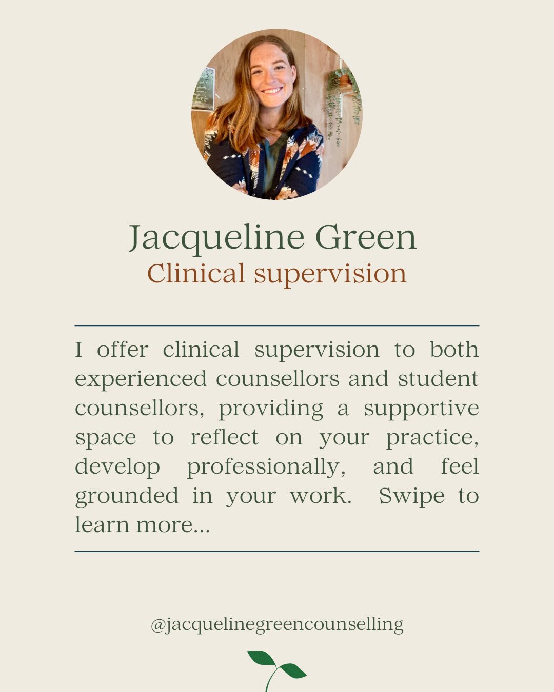 Supervision for me, is about creating a space where you don’t have to rush through a list of tasks, you don’t have to perform in a certain way and you certainly don’t need to have it all figured out.
Its a place to slow down, take a breath to land in a familiar and safe space, so we can think together. We can then bring the parts of the work that feel heavy, uncertain, quietly meaningful and wonderfully celebratory.
Supervision with me will be somewhere you can be met as a person, not just as a counsellor, and feel supported to grow in a way that feels right for you.
I currently have space to welcome one, maybe two supervisees. If something in this resonated, you’re very welcome to get in touch - even just for a conversation about whether it feels like a good fit.
Jacques