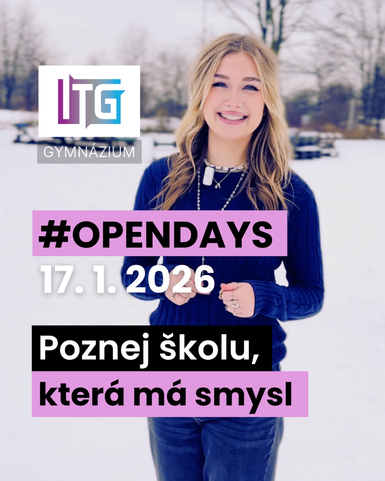 Už tuto sobotu se na všechny moc těšíme!
Poslední #OPENDAYS v tomto školním roce.
Registrovat se stále můžeš na ITG.cz 🙋🏻♀️
#itg #gymnazium #opendays #prijimacky
