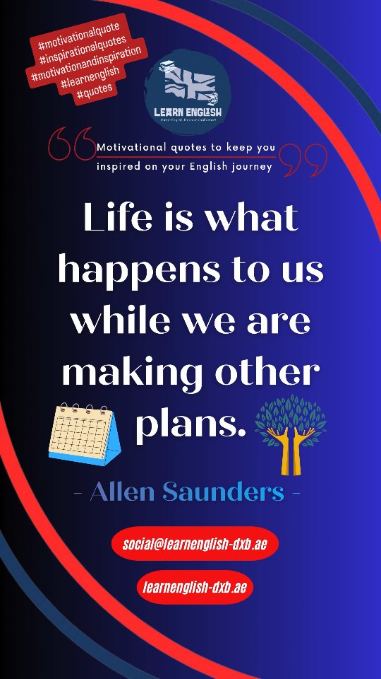 Today's #motivationalquote is from #allensaunders We hope it keeps you #inspiredandmotivated on your English journey. #learnenglish
