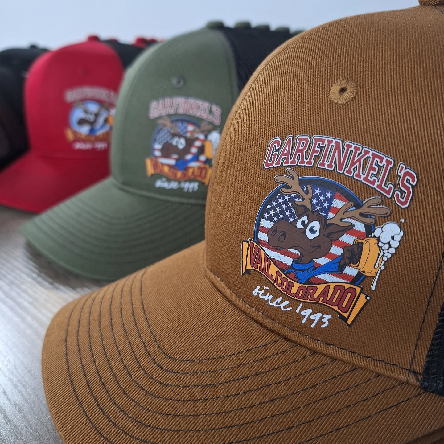 Snapback Trucker Hats.
#snapback #trucker #truckerhat #garfinkels #vail #merch