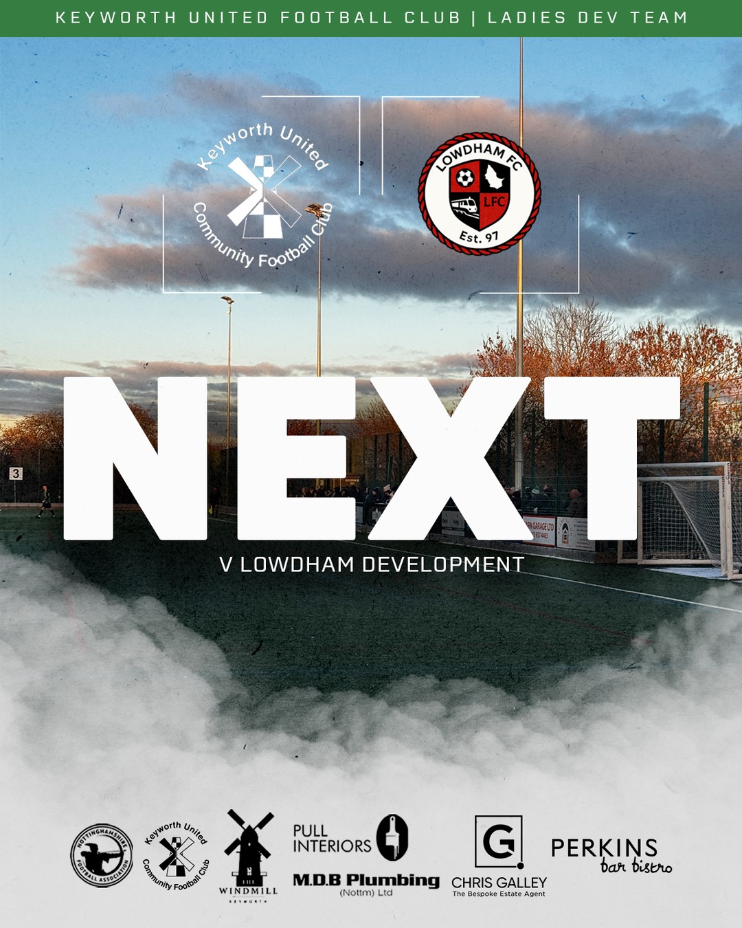 NEXT UP ⤴️ | Keyworth United Ladies Development
Sunday morning sees our Ladies Development team welcome Lowdham Colts Dev Ladies in the NGLFL Division Three Cup with a win potentially seeing the ladies through to the Quarter Final.
📆 Sunday 18th January
🏟️ Platt Lane, Keyworth NG12 5GE
🕗 10:00 KO
#UTG | #COYG | @NottsSeniorLge