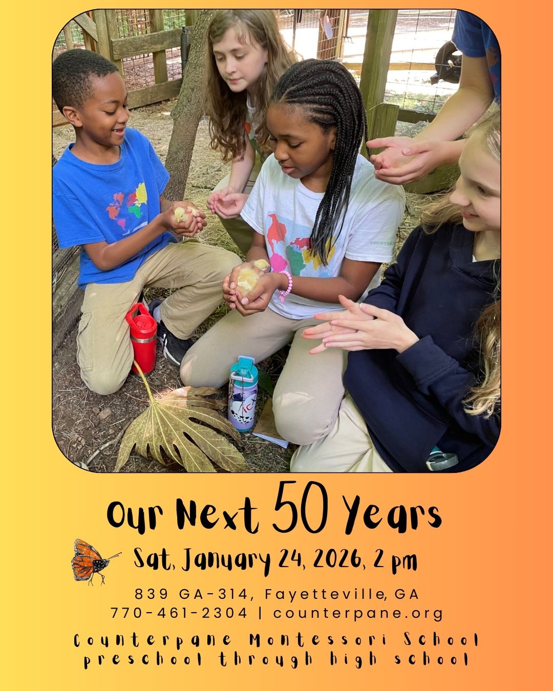 Join us and see what we have learned over the last 50 years and what we foresee for the next 50! Saturday, January 24, 2:00pm at our school.
We believe it takes a village to raise a child.
What is the village of Counterpane like?
What does learning look like at Counterpane?
How are we different from other schools?
How are we the same?
What happens after Counterpane?
What difference do we make?