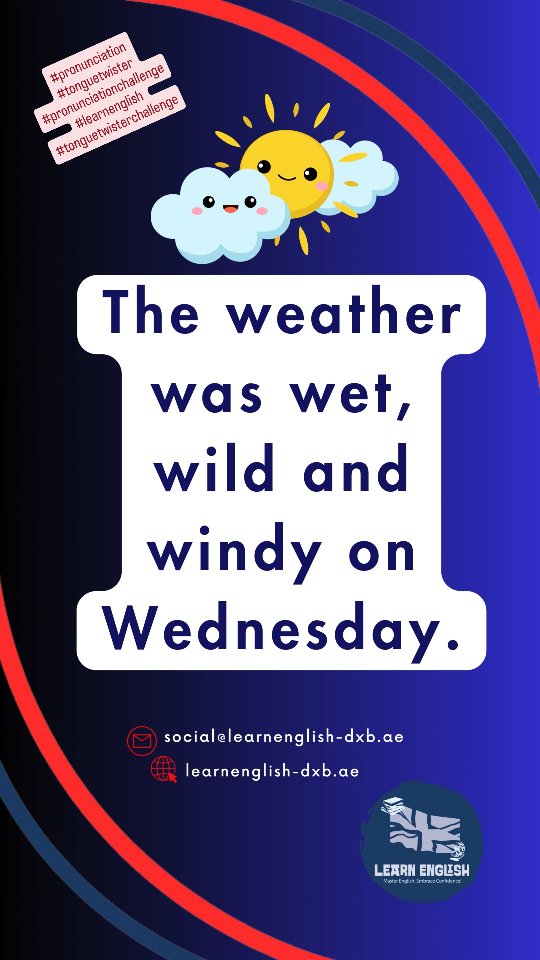 It's time for some #pronunciation
Try today's #tonguetwister #pronunciationchallenge to help you.
#learnenglish
#tonguetwisterchallenge