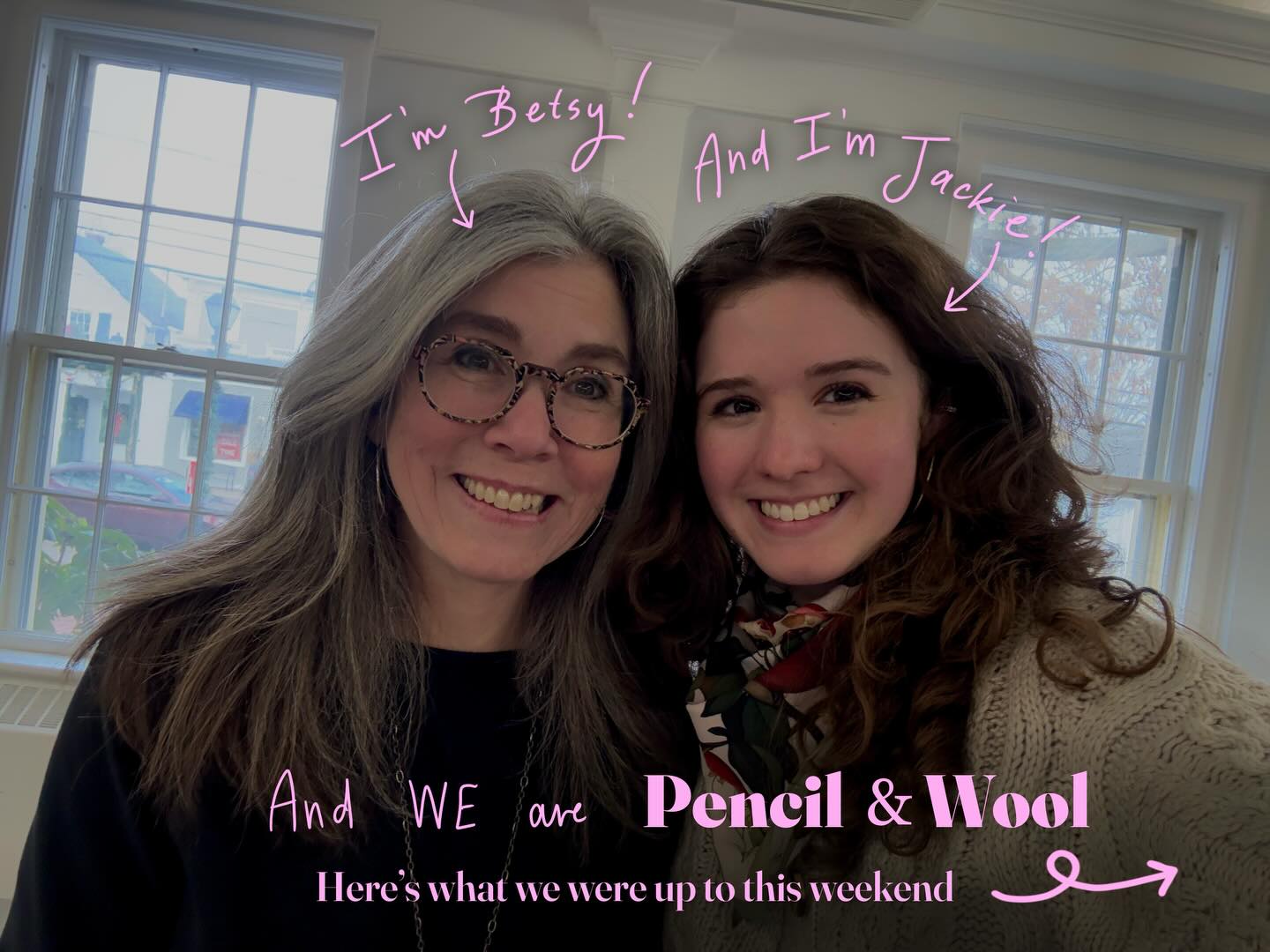 Hi! We are Betsy and Jackie, the mother-daughter team behind Pencil & Wool and we are so excited you are here!
🩷 This weekend was full of fun things, with so much more to come. Shoutout to @betsybarryart whose beautiful pieces are being displayed at the Lyme Art Association for the next few weeks!
🩷 Now that we officially have the keys to our shop (YAYAYAY) we will be busy setting everything up in preparation for our gentle opening coming this FEBRUARY 😳😱🥳
🩷 Stay tuned as we will be providing daily shop updates!!
#pencilandwool #smallbusiness #motherdaughterteam