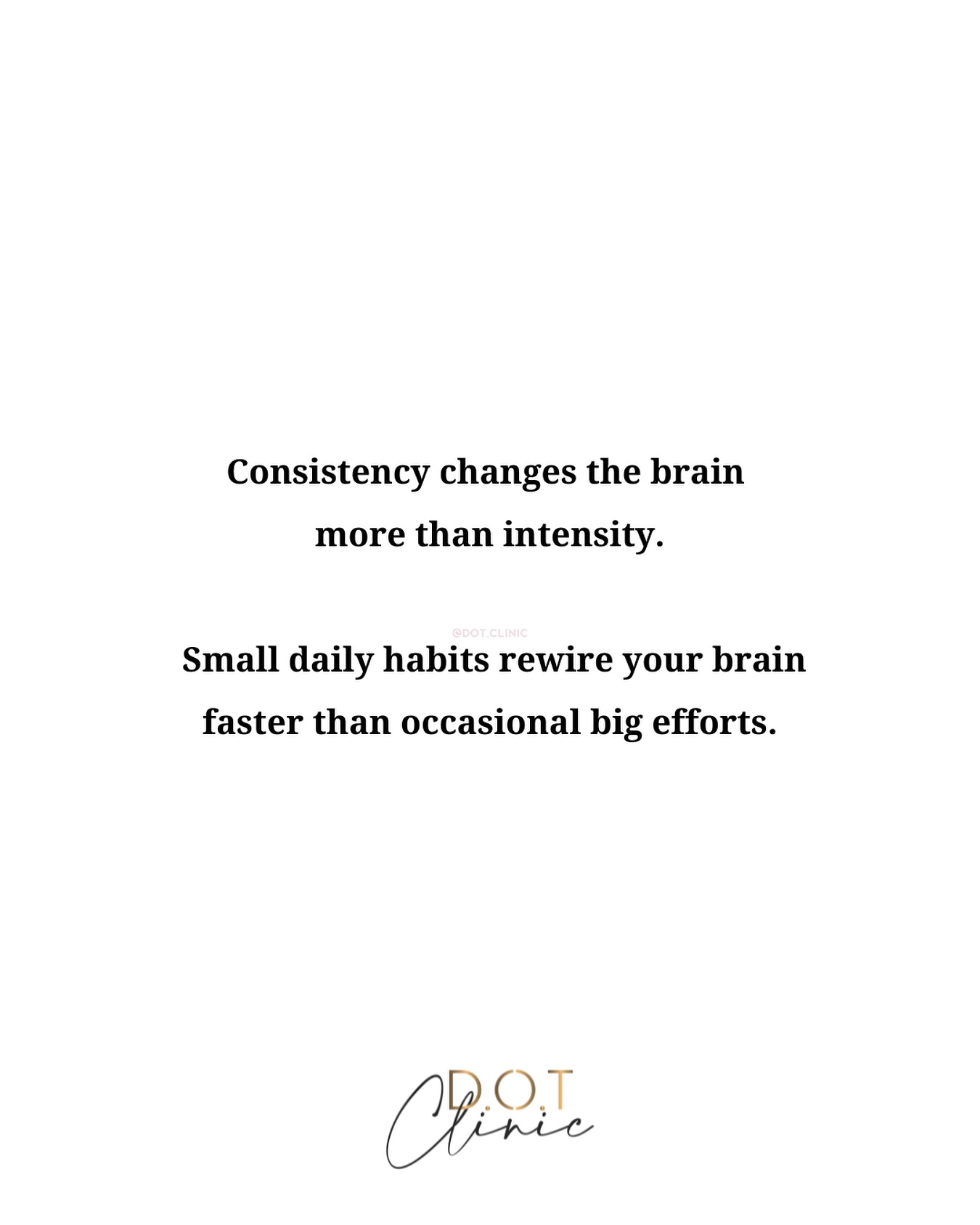 Because your brain responds to what you do over and over, not what you do once in a while. Small daily actions add up to real change.
#MentalHealth #Therapy #Mindset #Habits #SelfGrowth #EmotionalWellbeing