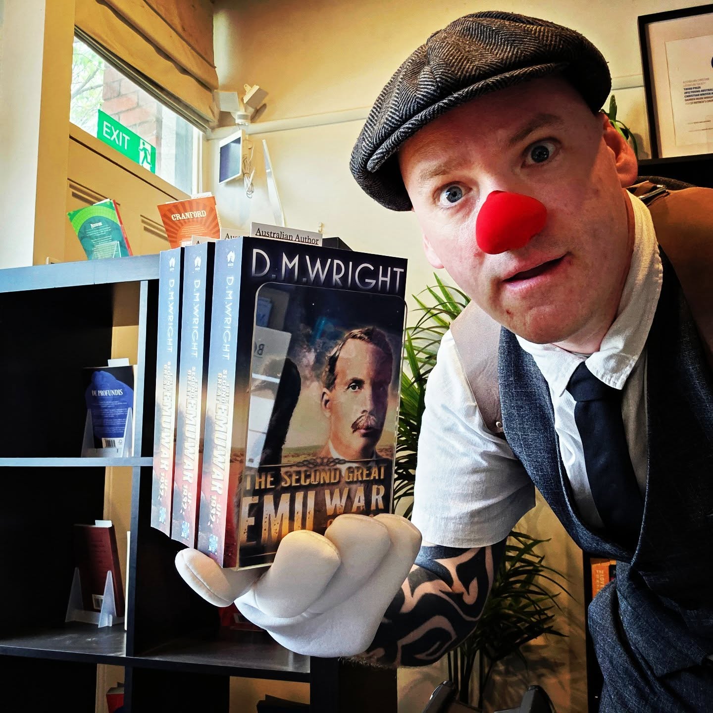 "THE SECOND GREAT EMU WAR OF 1932" by Australian Author D. M. Wright.
DMWproductionsAus.com (Best viewed on desktop version)
TIME IS TICKING...
After the collapse of the First Emu War, the bird population in the Campion district is only increasing.
Time is nearly up for the Federal Government to show its strength as Western Australia draws ever closer to is secession referendum.
Desperate for the soldiers to return to the battlefield, the farmers turn to the Opposition, which only escalates the political turmoil for the Minister for Defence.
With all but the farmers wanting their failure - and their own families wanting them home - the soldiers must also play the political game to see the war through to its completion.
WARS ARE FOUGHT AS MUCH IN PARLIAMENT AS THEY ARE ON THE BATTLEFIELD. D. M. WRIGHT MASTERFULLY CAPTURES THE FULL SPAN OF THE EMU WAR WITH DEPTH, SUSPENSE AND HEART.
Amazon.com/author/dmwright
DMWproductionsAus.com (Best viewed on desktop version)
#booktube #books #bookstagram #booksformen #clown