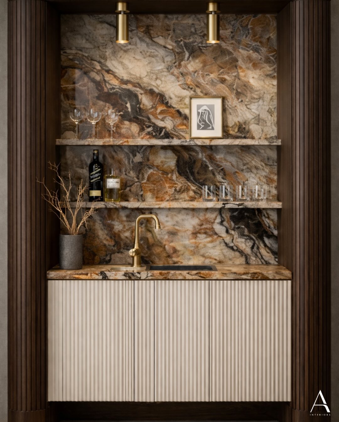 The evolution of an idea: sketch to 3D, translating vision into space.
Adeny Interiors