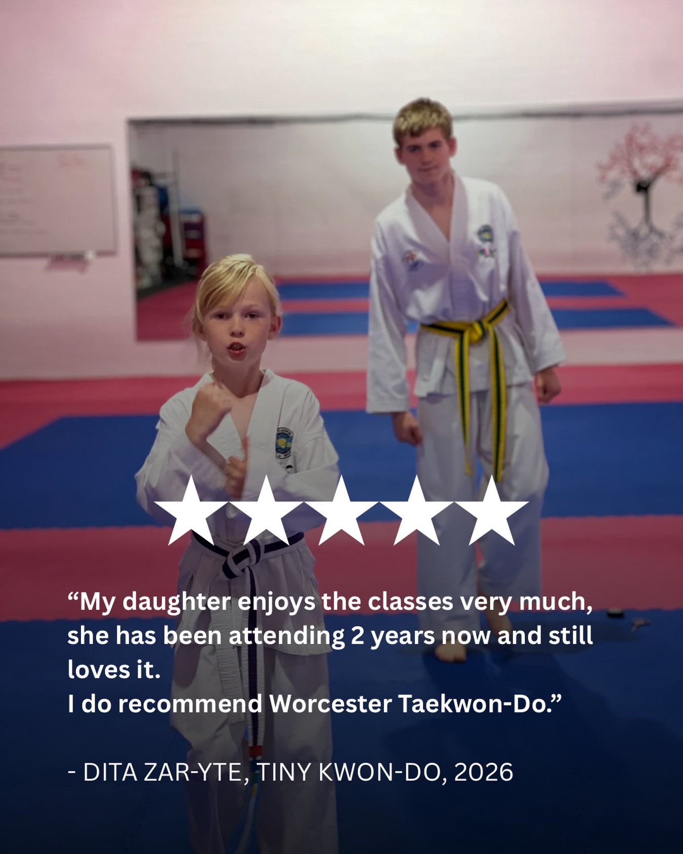 ⭐️⭐️⭐️⭐️⭐️
Real words from a real WMA parent
“My daughter enjoys the classes very much, she has been attending 2 years now and still loves it. I do recommend Worcester Taekwon-Do.”
– Dita
This is exactly what Tiny Kwon-Do is about:
✔️ Classes children actually love
✔️ Confidence, focus & coordination
✔️ A safe, structured environment where kids thrive
If you’re looking for a class your child will stick with (not just try once), Tiny Kwon-Do could be the perfect fit.
👉 Book a Tiny Kwon-Do trial here:
https://www.worcestershiremartialarts.co.uk/kids-classes
📍 Unit 3, Checketts Lane Trading Estate, Worcester, WR3 7JW
🎽 Your child’s uniform is FREE when they join
#worcester #droitwich #malvern