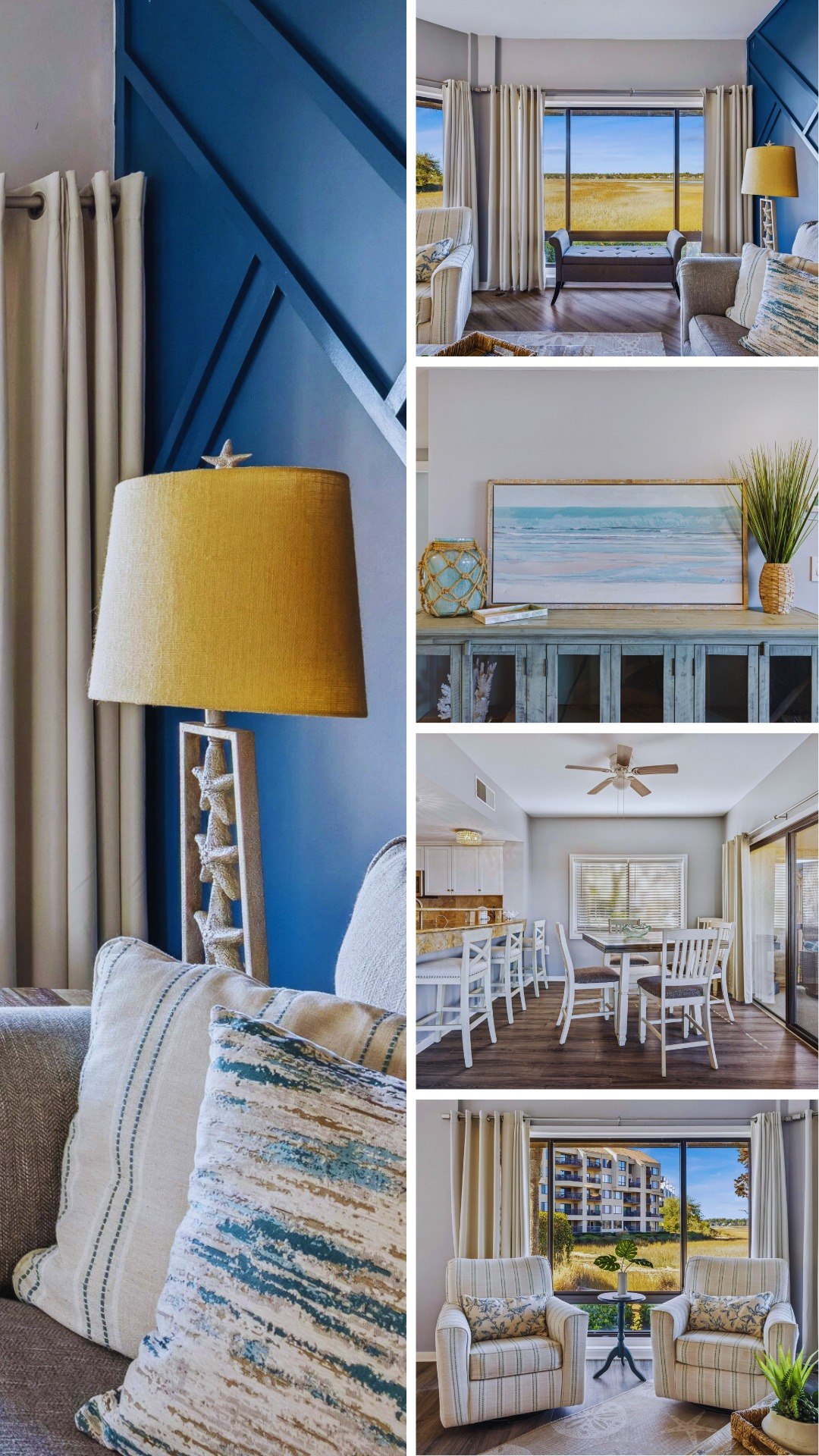 Fiddlers on the Marsh
A first-floor, 2 bed/2 bath villa in Shelter Cove's Captain's Quarters, sleeping up to four, with serene water views 🌊🌊
The living room's accent wall features the Lyra constellation. It is named after Hyas Lyratus - a lyre-shaped crab. From the sofa, during certain times of year, you may be able to spot Lyra in the sky through the window✨🌌
Thoughtful design. Nautical elegance. A place with meaning ⚓️
#HiltonHeadIsland #HiltonHeadRentals #HiltonHeadVacation #ShelterCove #HiltonHeadStay #WaterViewStay #NauticalStyle #ModernCoastal #BlueAccentWall #LyraConstellation #FiddlersOnTheMarsh #StarsAndSea