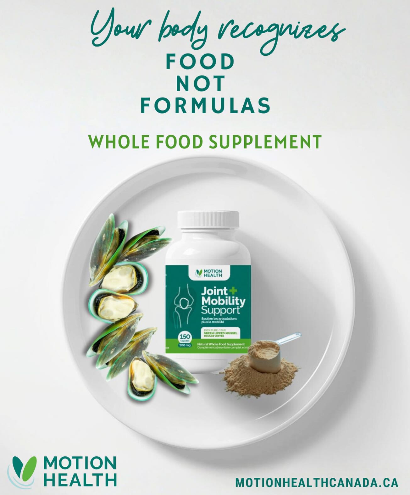 Your body recognizes food not formulas.
Thatās why Motion Health Green Lipped Mussel powder is 100% whole food, preserved through controlled freeze-drying to maintain its natural nutrient profile, supporting joint comfort and mobility for humans and animals.
#foodnotformulas #feelgoodfriday #motionhealth #preventrepairrestore #askus