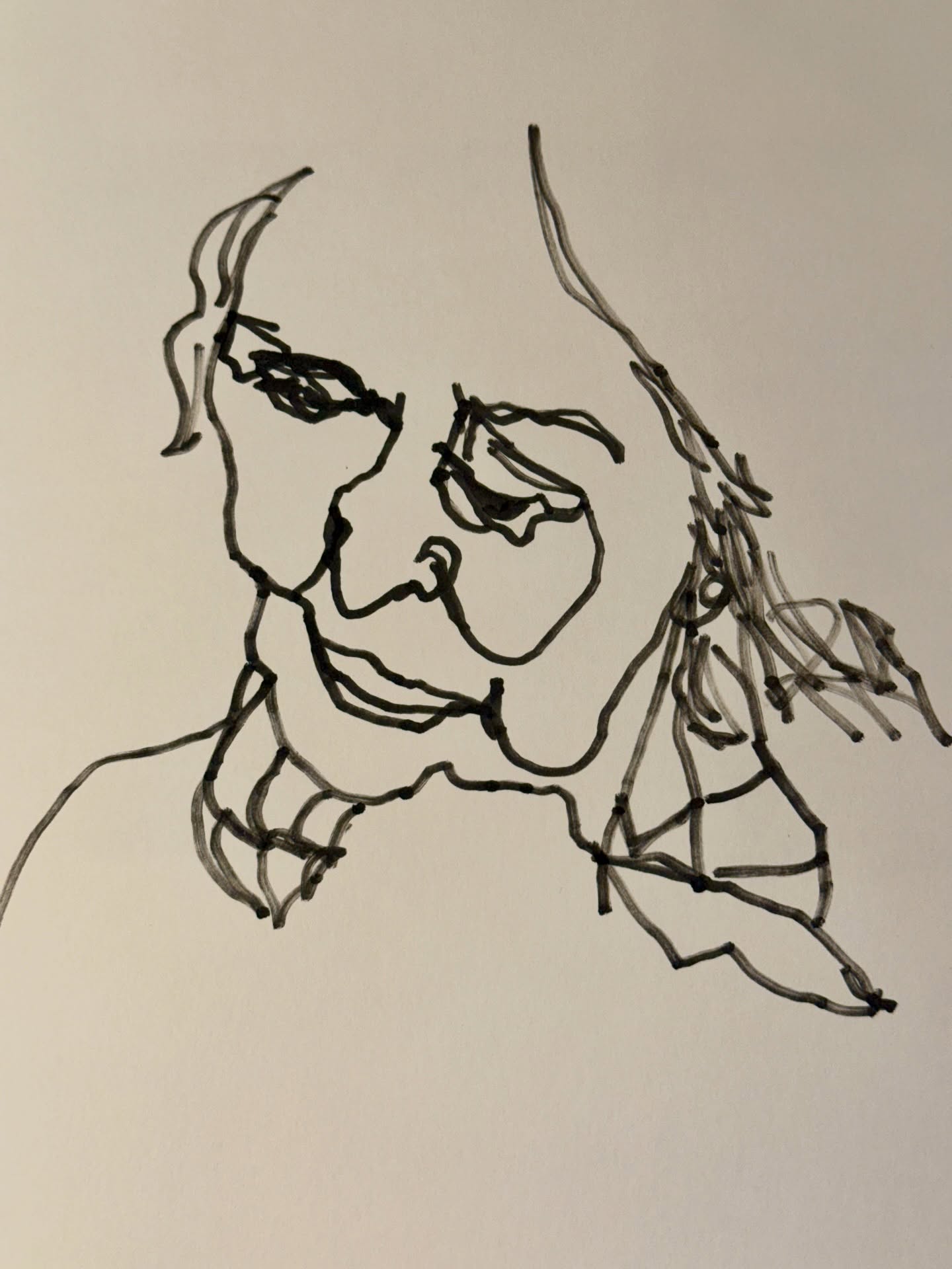 To celebrate @drawingisfree_org almost breaking the internet last week it was great fun to have an extra guided session tonight from Paris! Thank you sitters and especially our Queen of drawing Chloe 🙏🏻 great tracks and poses #drawingisfree #yesonatuesday #blindcontourdrawing #ink #onetrackonepose