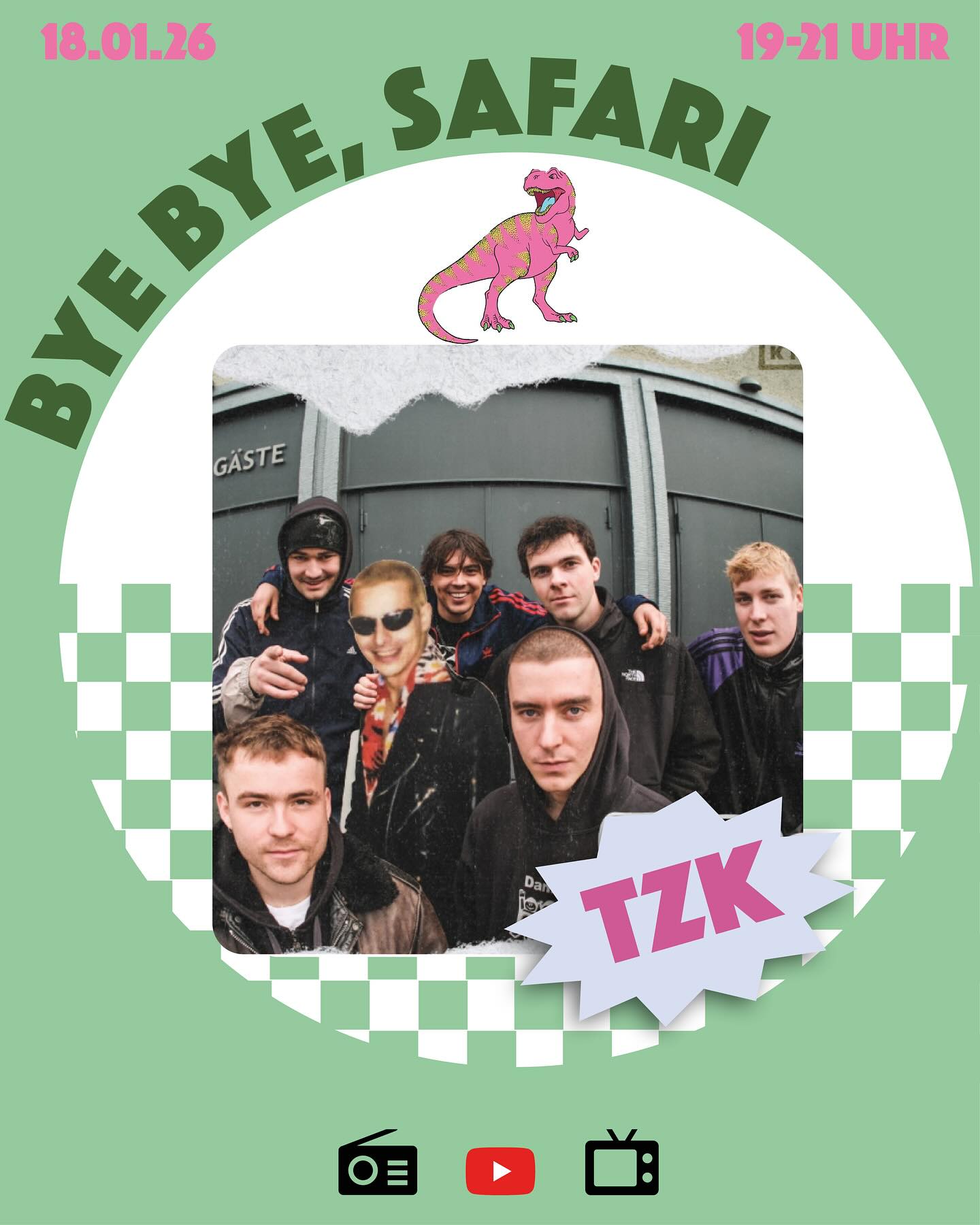 Das Berliner Rap-Kollektiv TZK @tzk030 bringt Hip-Hop mit Punk-Attitude direkt aus Kreuzberg in die Szene und unser Studio! 🧨
Bis 2030 haben sie sich vorgenommen in der Columbiahalle zu spielen. Aber erstmal spielen sie live für uns bei ALEX. Komm am Sonntag vorbei, wenn du Bock auf Kiez-Sound, Einflüsse von Punk und Boom-Bap hast - und ein letztes Mal Hauptstadtsafari mit TZK und 2 weiteren tollen Acts feiern willst. 🎶 DM 4 GL