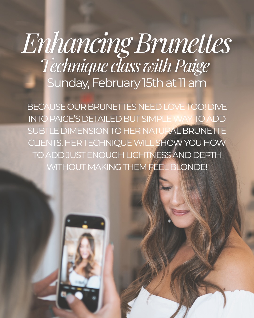 It’s brunette season people! Back by popular demand, we’re hosting another @paigess_beautyy class for our local hairstylist community 🤎 DM us with any questions - we hope to see you on 2/15!!