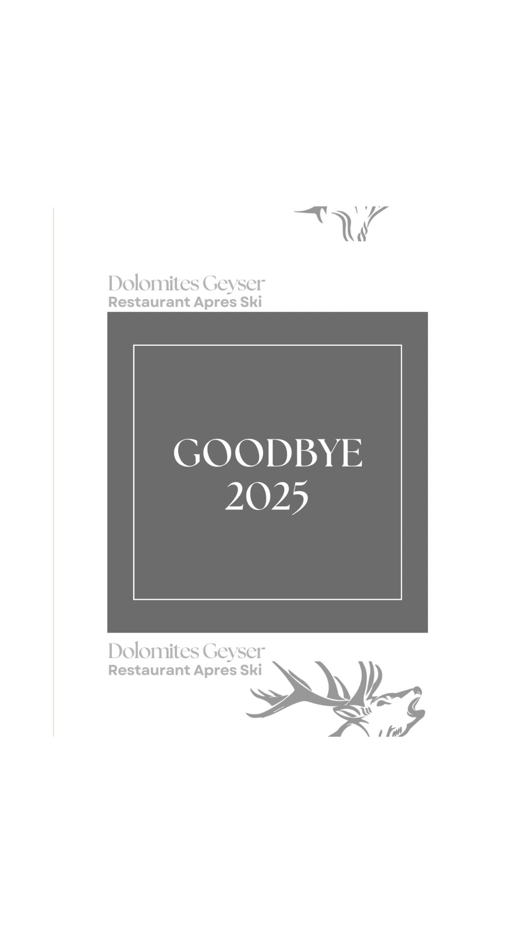 New Years Eve Exclusive Dinner&Party â¨
Dolomites Geyser - Pozza di Fassa
Una notte sola per chiudere lâanno come si deve.
Cena, musica, energia.
Il resto viene da sĂŠ â¨
đ Info di servizio â 31 dicembre 2025
â° Aperti fino alle 17.00
(ci prendiamo il tempo giusto per preparare la notte)
đ˝ Dalle 19.00 â Exclusive Dinner & Party
Cenone di San Silvestro
⢠atmosfera che sale
đ§ Dallâ1.00 â After Dinner Party
Ingressi esterni
⢠DJ set by DJ Piz
#dolomitesgeyser #buonanno #dinnerparty #valdifassa