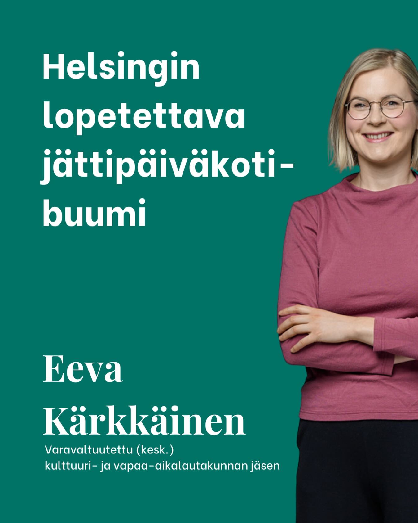 Helsingin on aika lopettaa jättipäiväkotien rakentamisbuumi.
Helsingissä pieniä päiväkoteja ja ryhmäperhepäiväkoteja on suljettu ja korvattu yhä suuremmilla yksiköillä. Samalla kodinomaisuus katoaa, matkat pitenevät ja pihat pienenevät.
Varhaiskasvatus ei ole vain tilakysymys tai tehokkuuslaskelma – se on lapsen kasvuympäristö.
Pienet, kodinomaiset päiväkodit lähellä koteja tukevat myös perheiden arkea, yhteisöllisyyttä ja kestävää liikkumista.
Kirjoitin Helsingin Uutisten kolumniin, miksi Helsingin pitäisi kääntää suunta ja rakentaa suurten yksiköiden sijaan enemmän pieniä päiväkoteja.
👉 Linkki tekstiin kohokohdissa!
🔗 eevakarkkainen.fi
#Helsinki #päiväkoti #keskusta