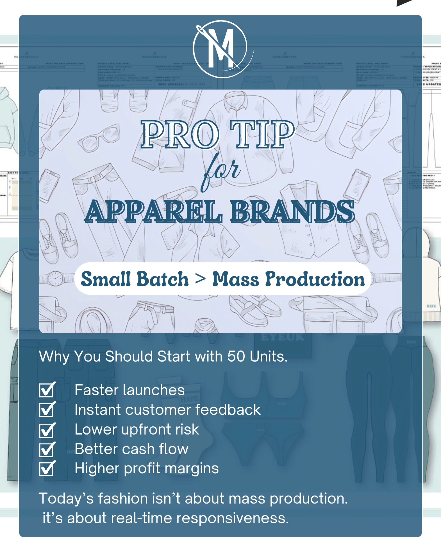 Launch lean. Learn fast. Tweak. Grow.
That’s not guesswork — it’s a system.
You don’t need to be “ready.”
You need to be strategic.
Start small. Move smart.
Scale intentionally.
Because real brands don’t grow by luck
They grow by design.
#SmallBatchProduction #MadeInUSA #Fashion #SmartScaling #MicroFactoryModel #FashionBusinessTips #Apparel #StartupFashionBrand #SlowFashionRevolution