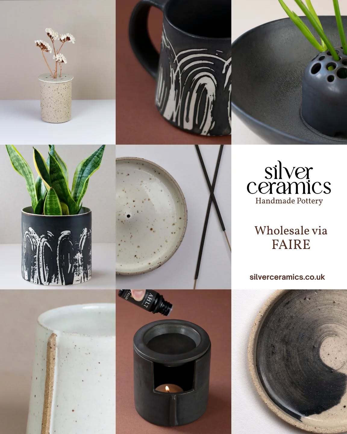 Wholesale now available
I’m excited to share that Silverceramics is now available to shop wholesale on Faire.
If you’re a buyer for an independent shop and looking for thoughtfully made, small-batch ceramics, you can view the full range and order easily online.
You can find me on Faire by searching Silverceramics or via the link in my bio.
Feel free to message me with any questions or if you’d like recommendations for your shop.
(Check out my best sellers collection which includes oil burners, mugs and trinket plates)